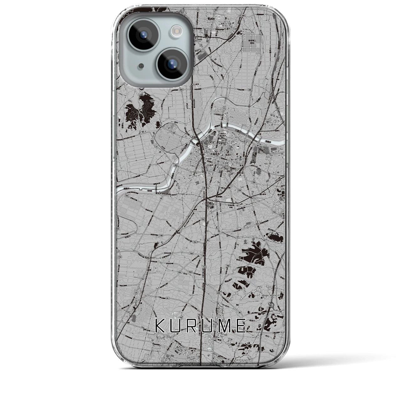 【久留米(福岡県)】地図柄iPhoneケース(クリアタイプ)