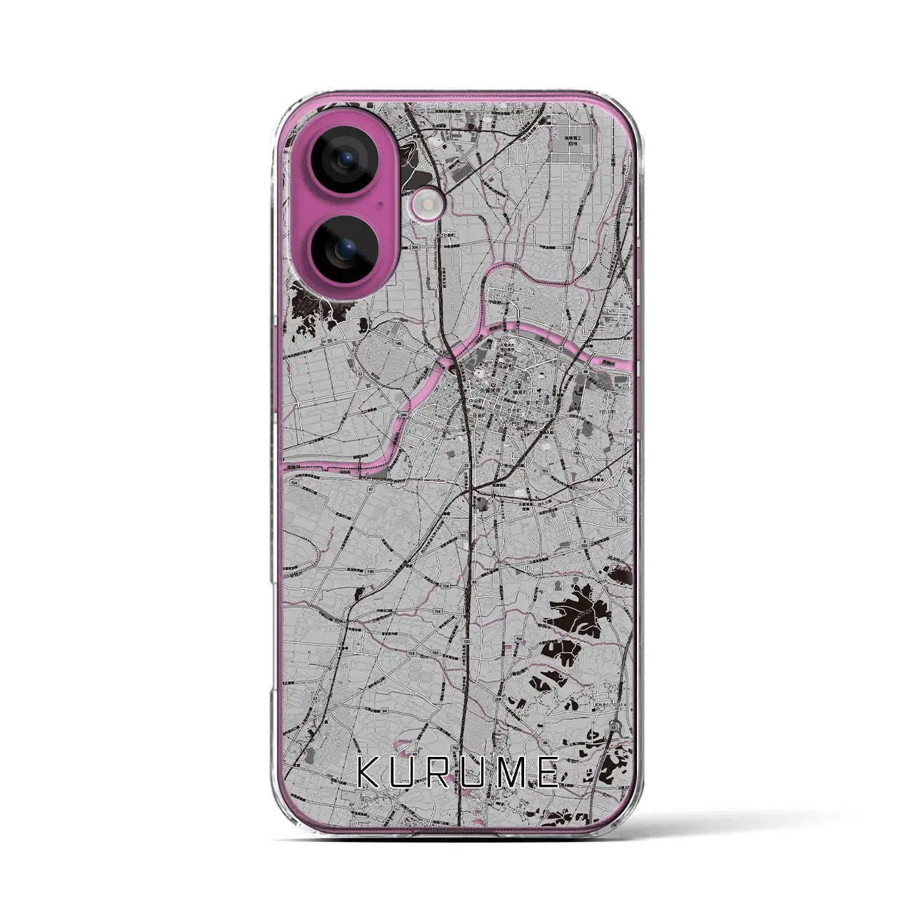 【久留米(福岡県)】地図柄iPhoneケース(クリアタイプ)