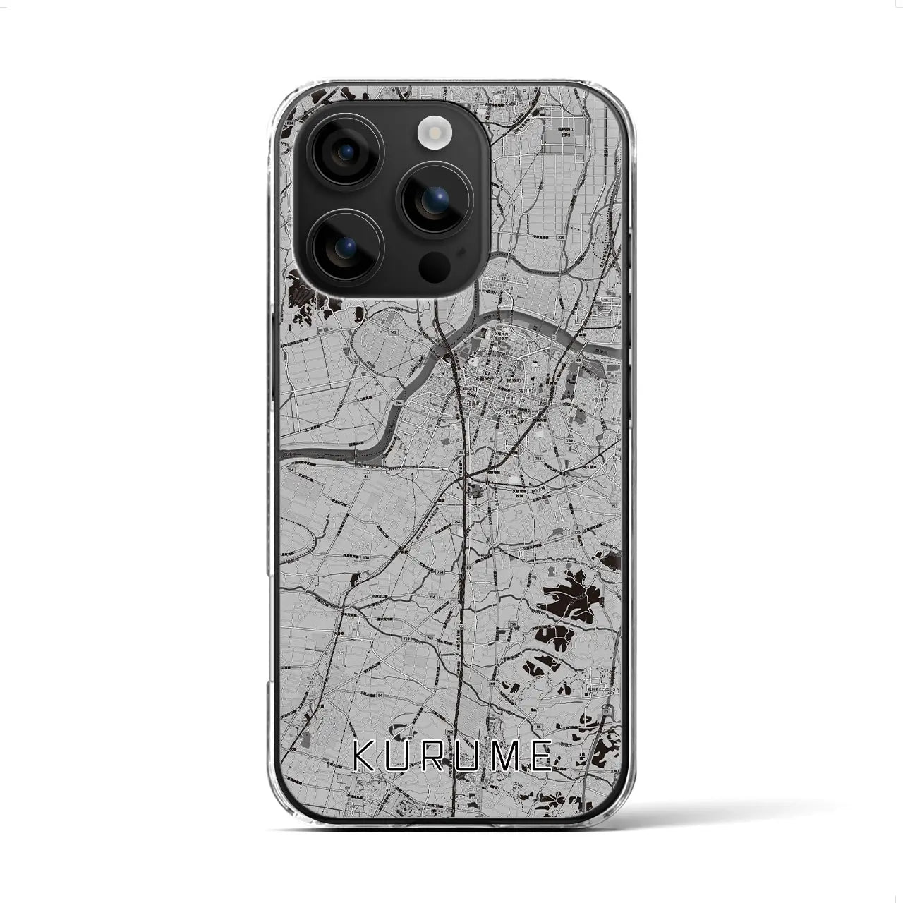 【久留米(福岡県)】地図柄iPhoneケース(クリアタイプ)