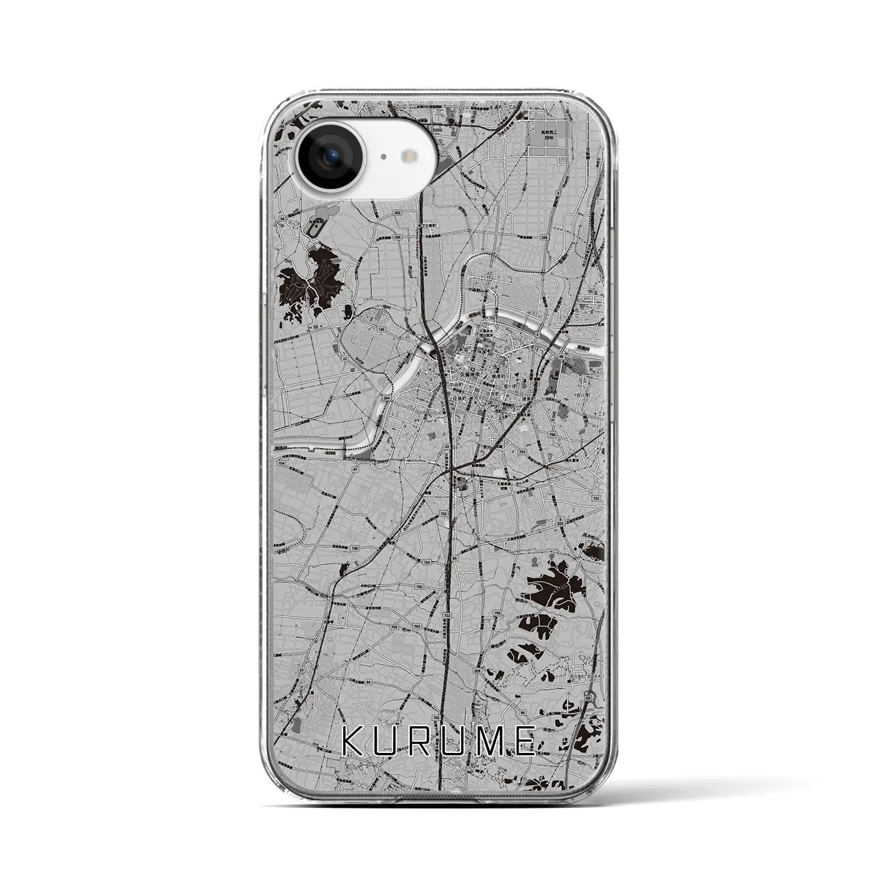 【久留米(福岡県)】地図柄iPhoneケース(クリアタイプ)