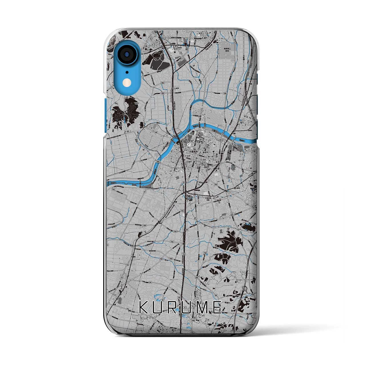 【久留米(福岡県)】地図柄iPhoneケース(クリアタイプ)