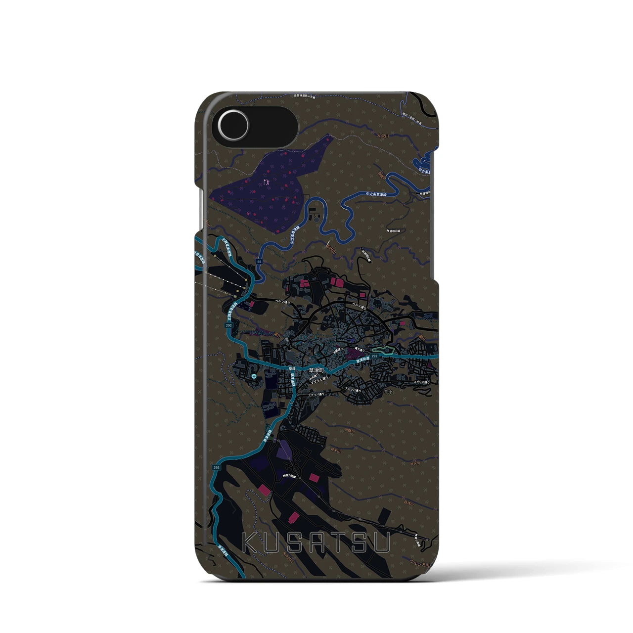 【草津(群馬県)】地図柄iPhoneケース(バックカバータイプ)