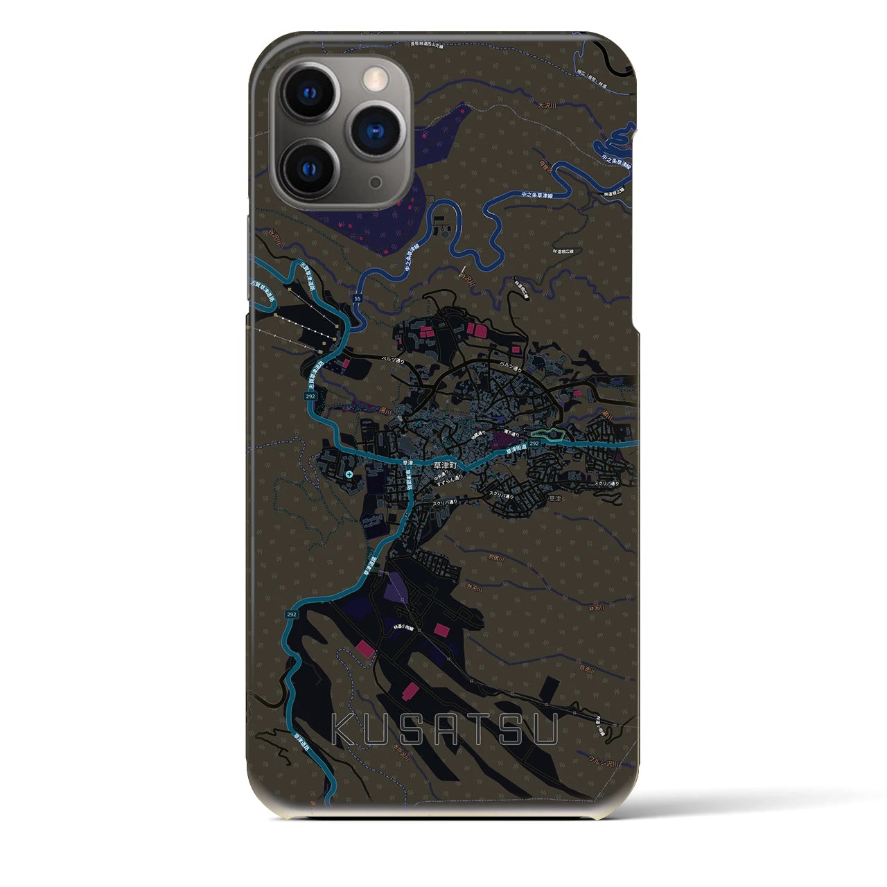 【草津(群馬県)】地図柄iPhoneケース(バックカバータイプ)