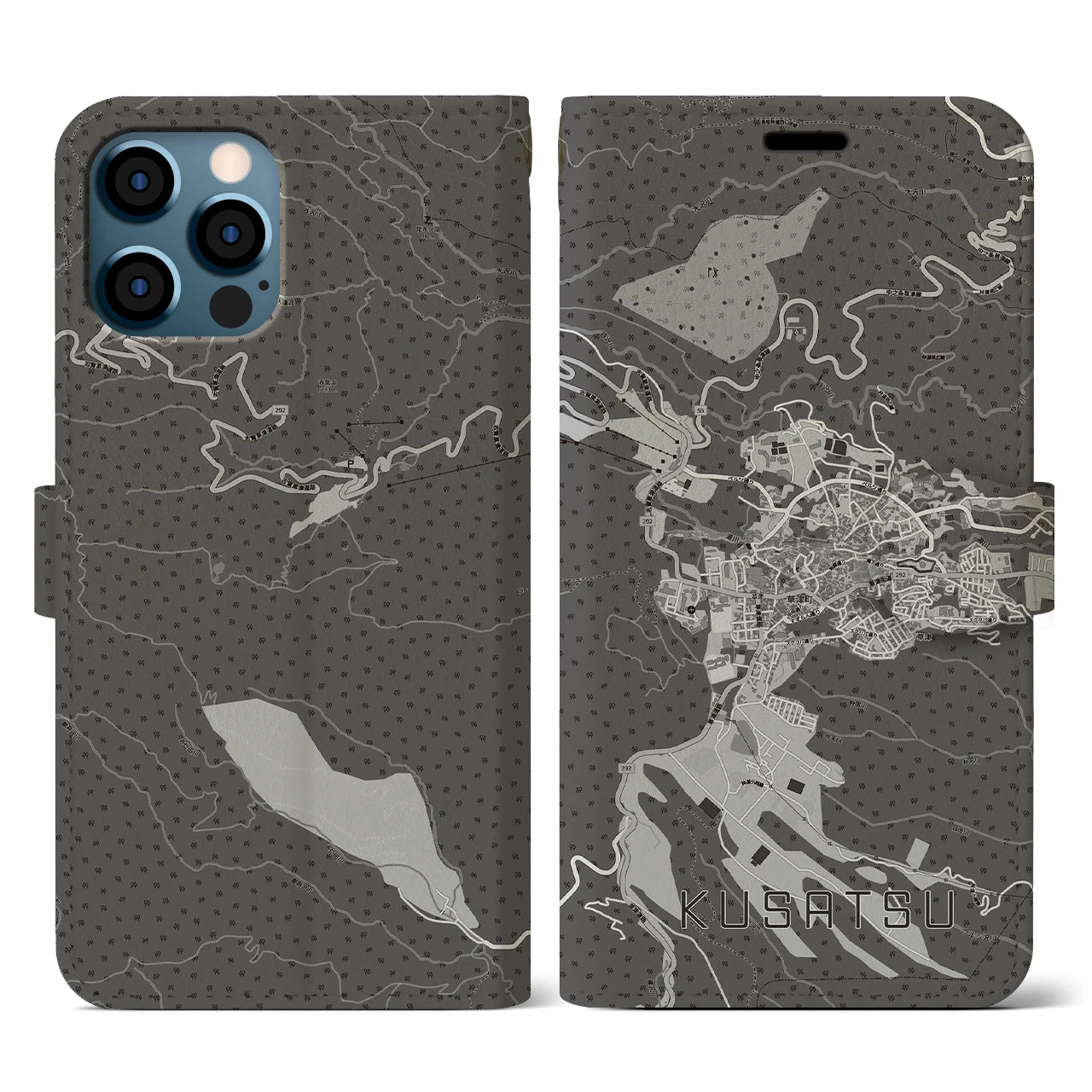 【草津(群馬県)】地図柄iPhoneケース(手帳タイプ)