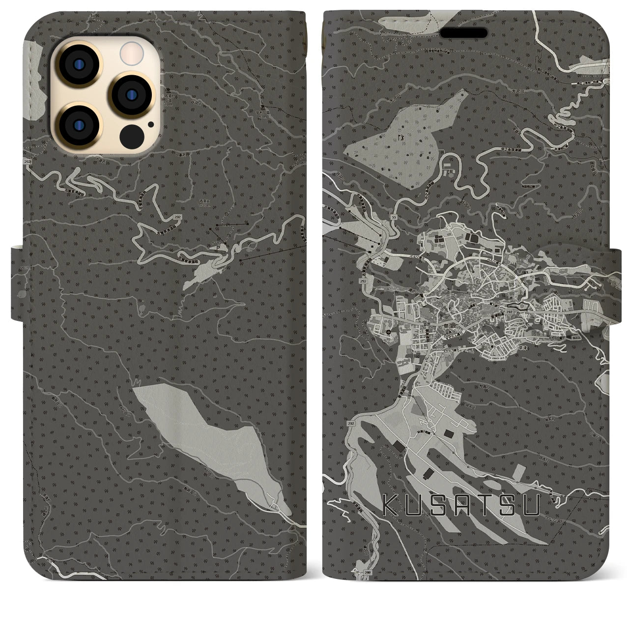 【草津(群馬県)】地図柄iPhoneケース(手帳タイプ)