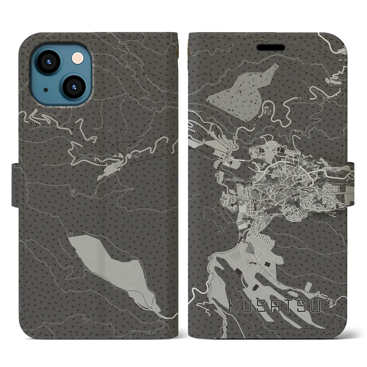 【草津(群馬県)】地図柄iPhoneケース(手帳タイプ)