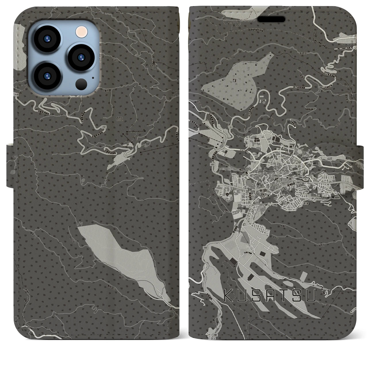 【草津(群馬県)】地図柄iPhoneケース(手帳タイプ)