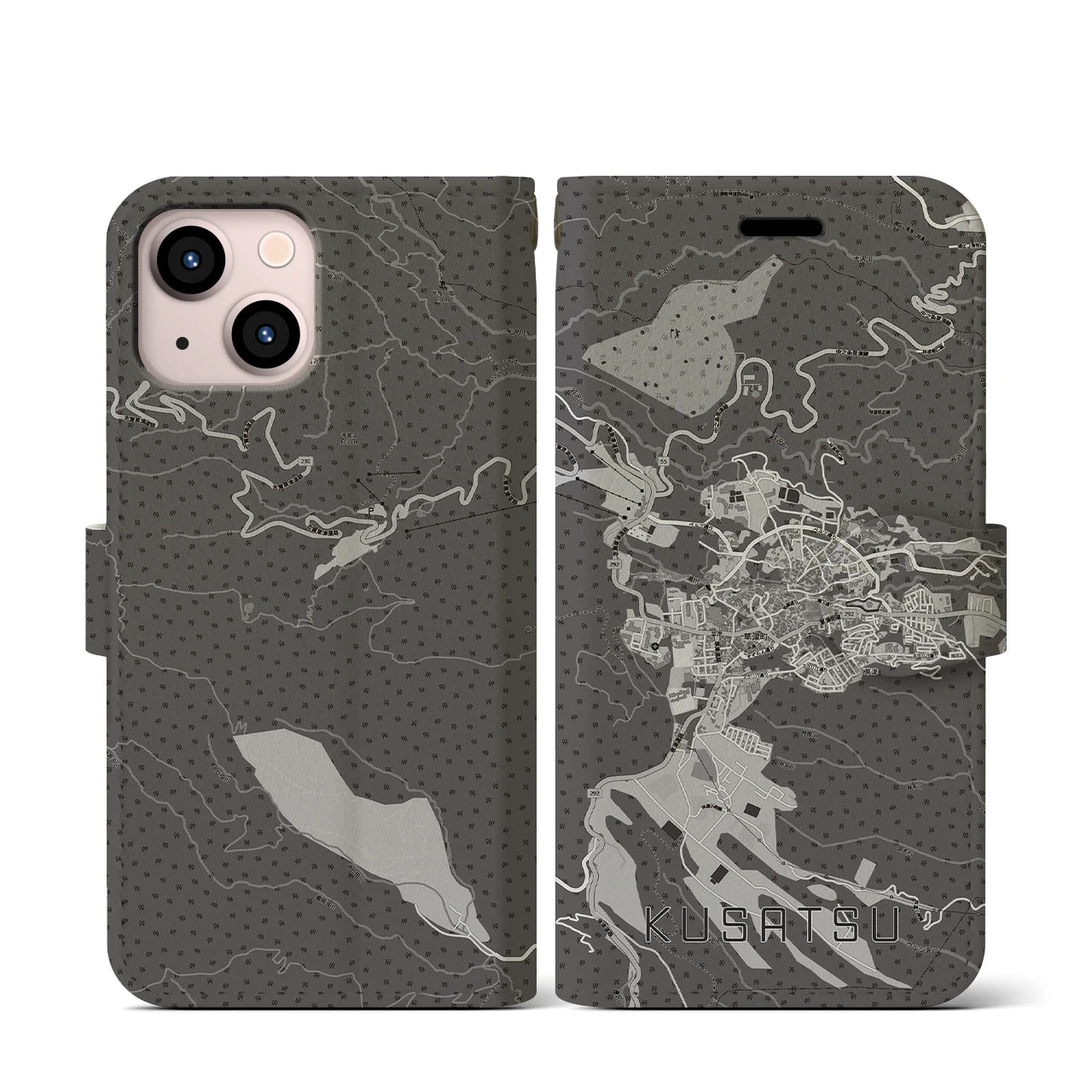 【草津(群馬県)】地図柄iPhoneケース(手帳タイプ)