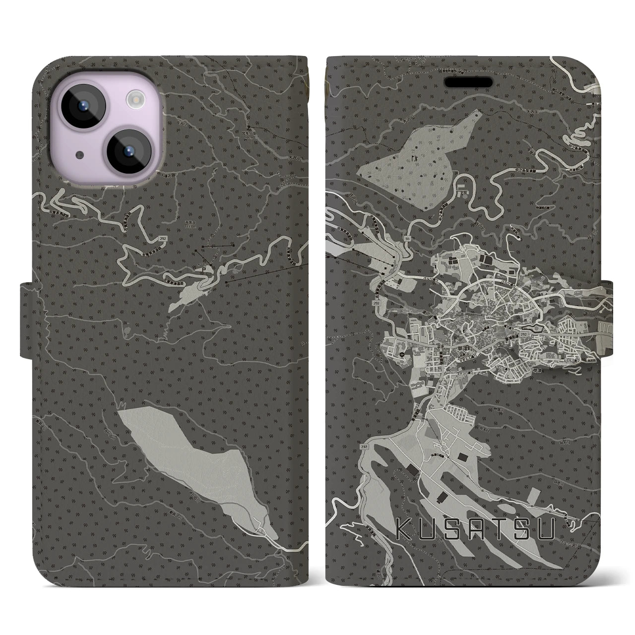 【草津(群馬県)】地図柄iPhoneケース(手帳タイプ)