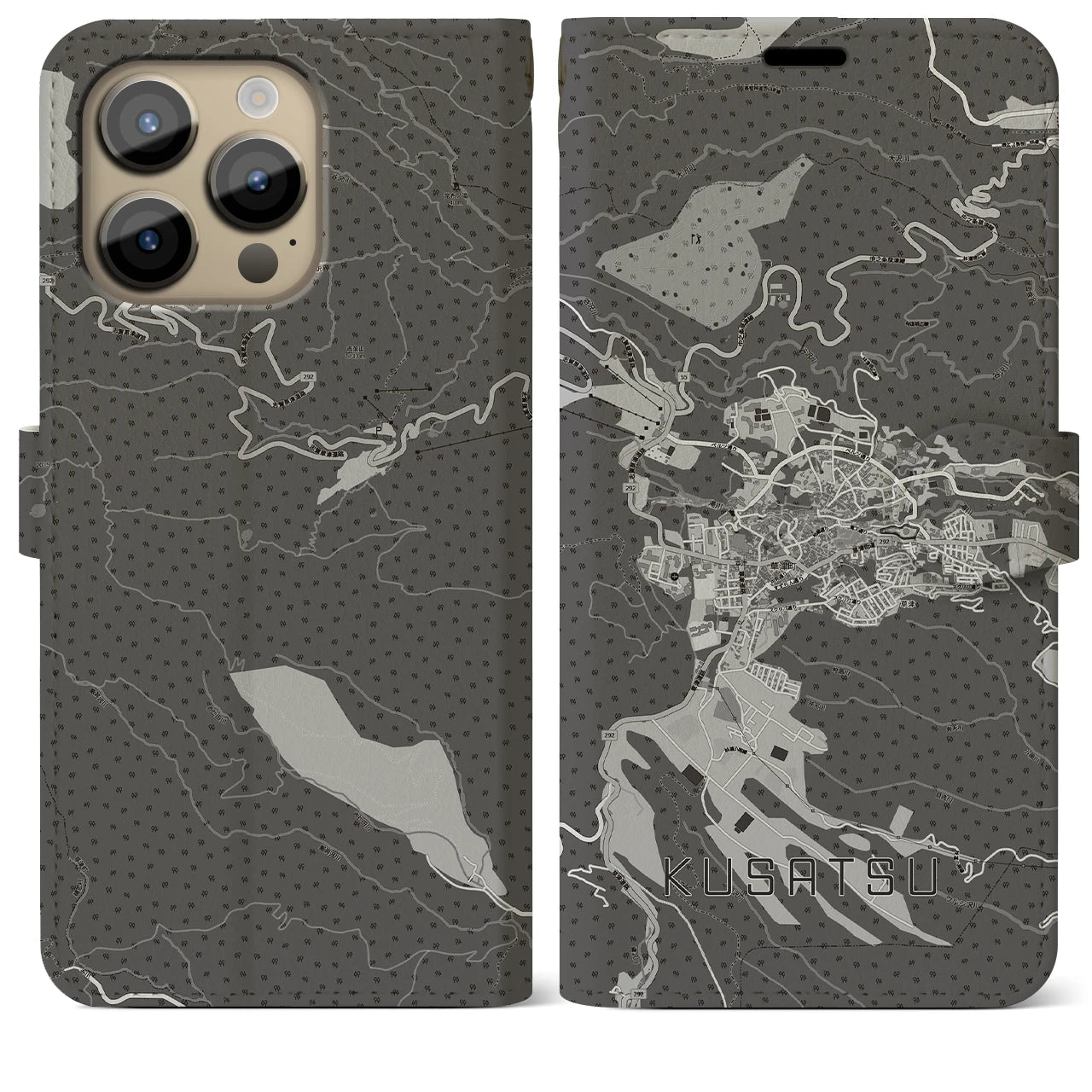 【草津(群馬県)】地図柄iPhoneケース(手帳タイプ)