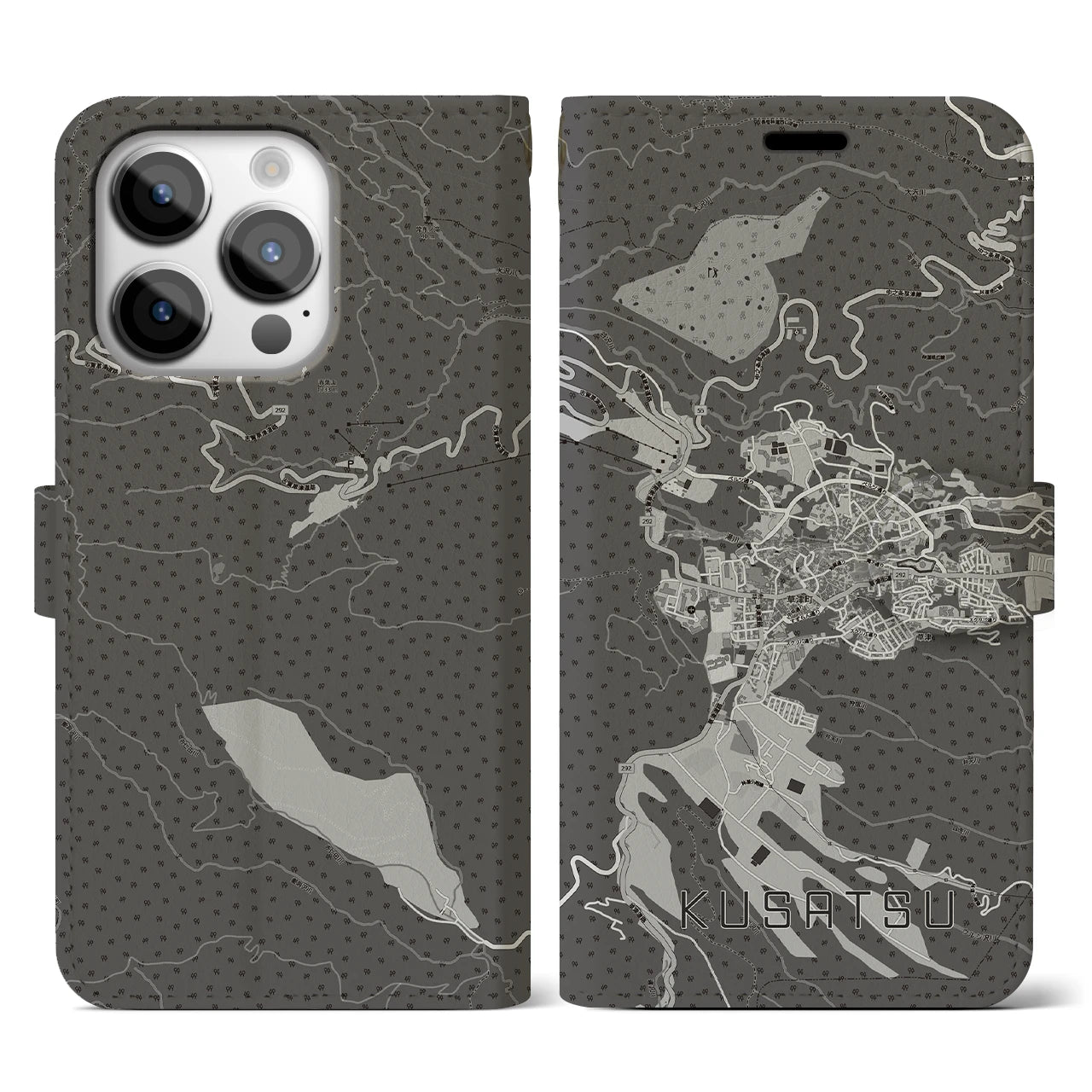 【草津(群馬県)】地図柄iPhoneケース(手帳タイプ)