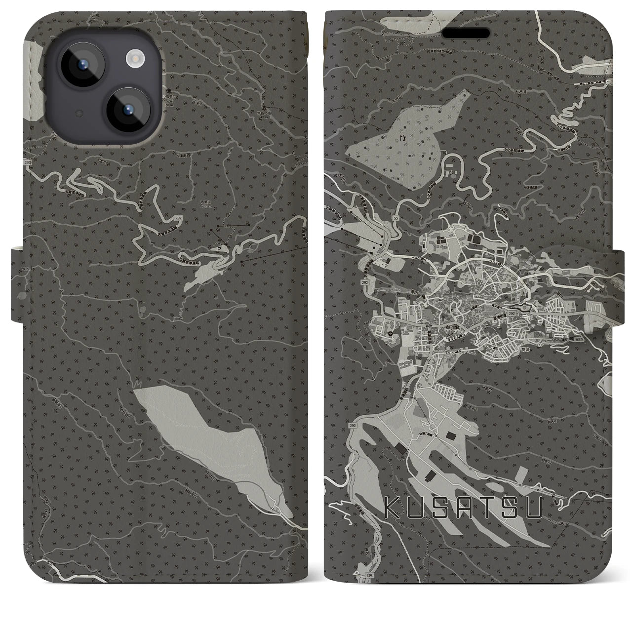 【草津(群馬県)】地図柄iPhoneケース(手帳タイプ)