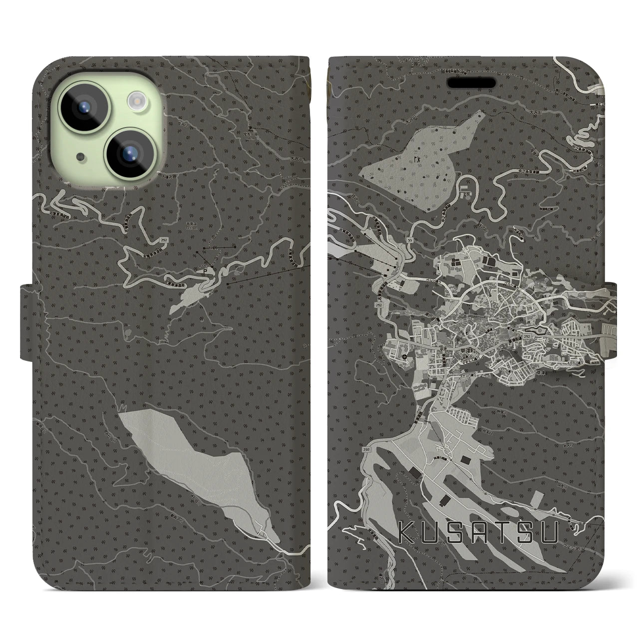 【草津(群馬県)】地図柄iPhoneケース(手帳タイプ)