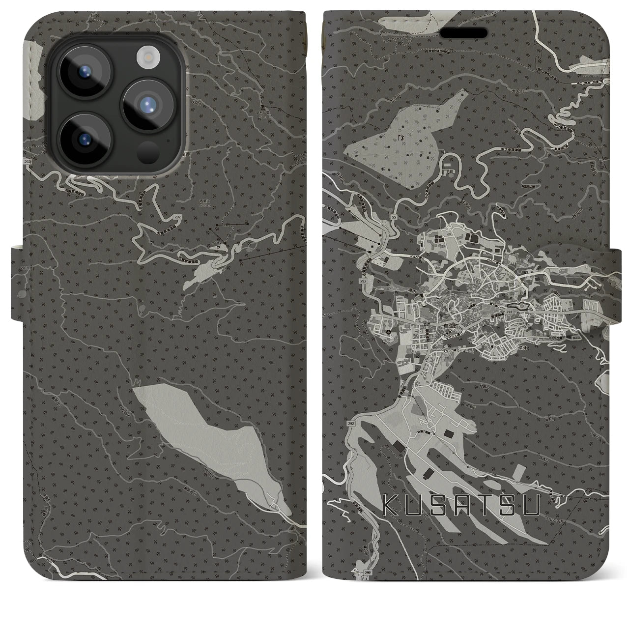 【草津(群馬県)】地図柄iPhoneケース(手帳タイプ)