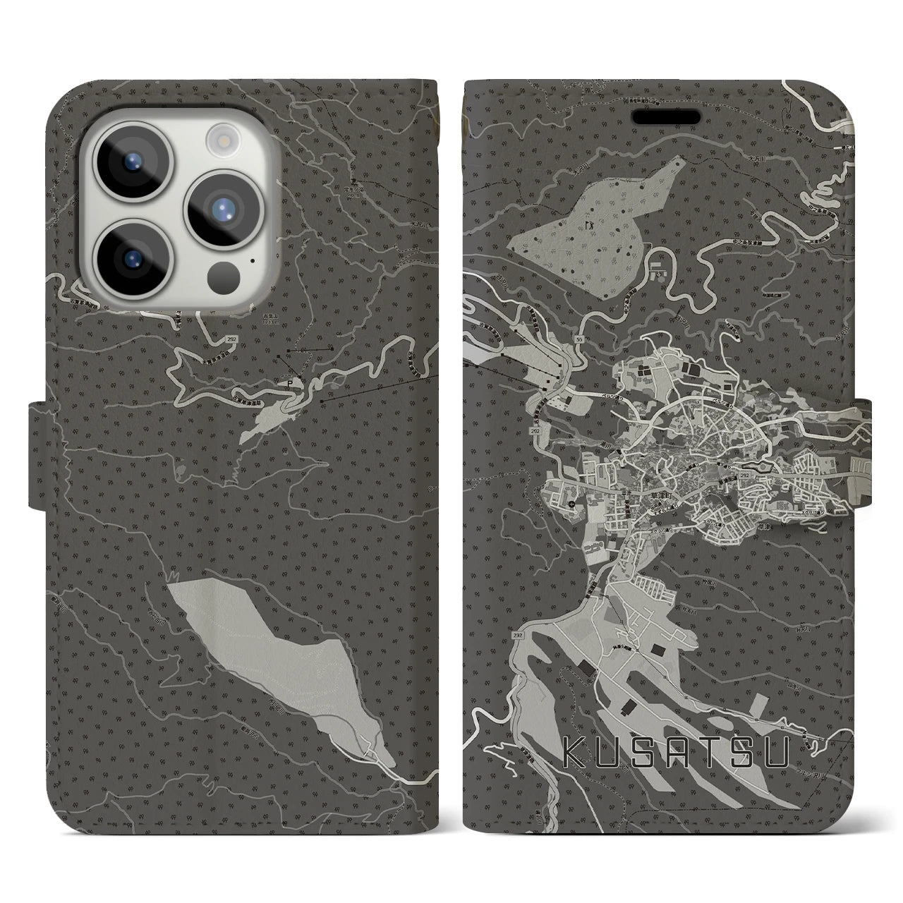 【草津(群馬県)】地図柄iPhoneケース(手帳タイプ)