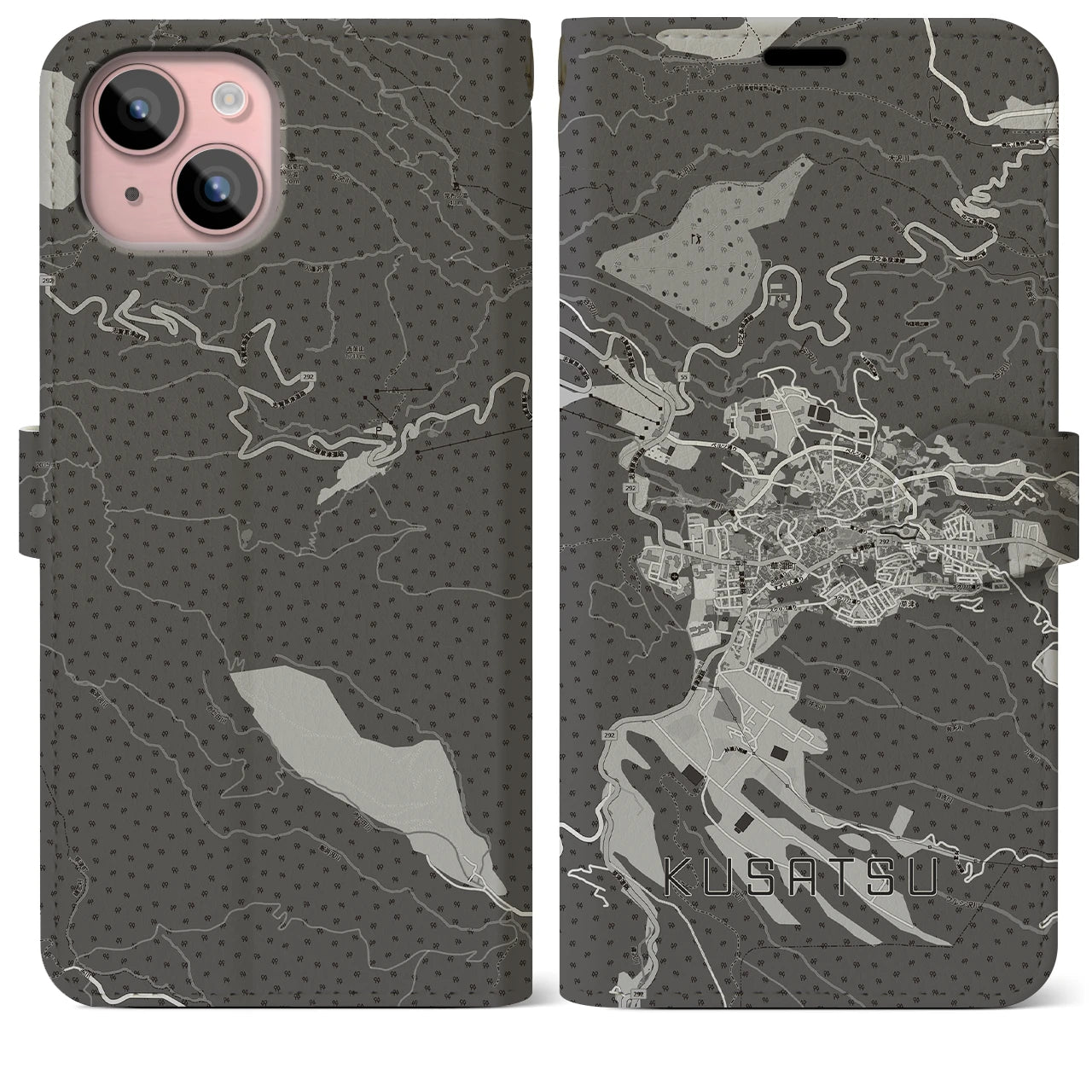 【草津(群馬県)】地図柄iPhoneケース(手帳タイプ)