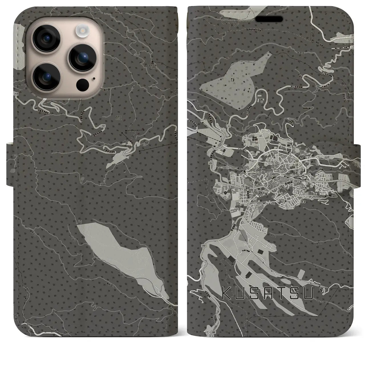 【草津(群馬県)】地図柄iPhoneケース(手帳タイプ)