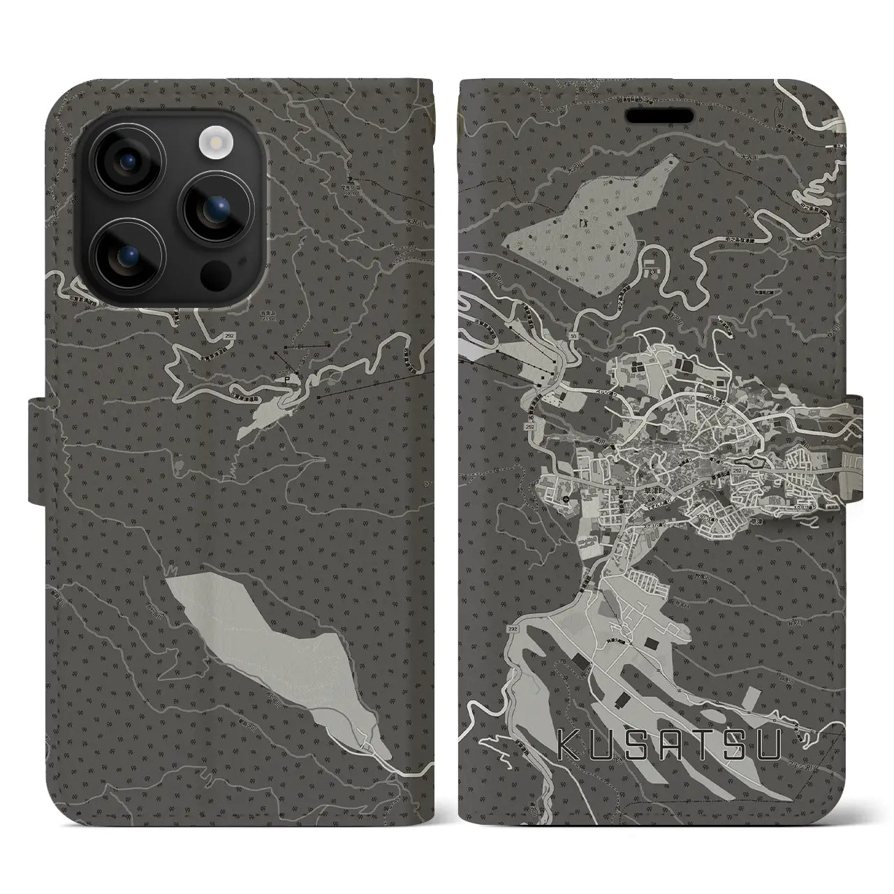 【草津(群馬県)】地図柄iPhoneケース(手帳タイプ)