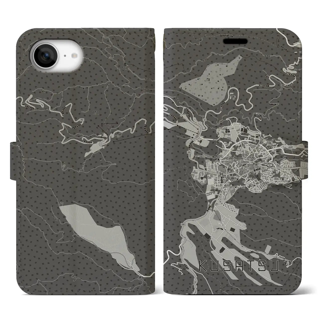 【草津(群馬県)】地図柄iPhoneケース(手帳タイプ)