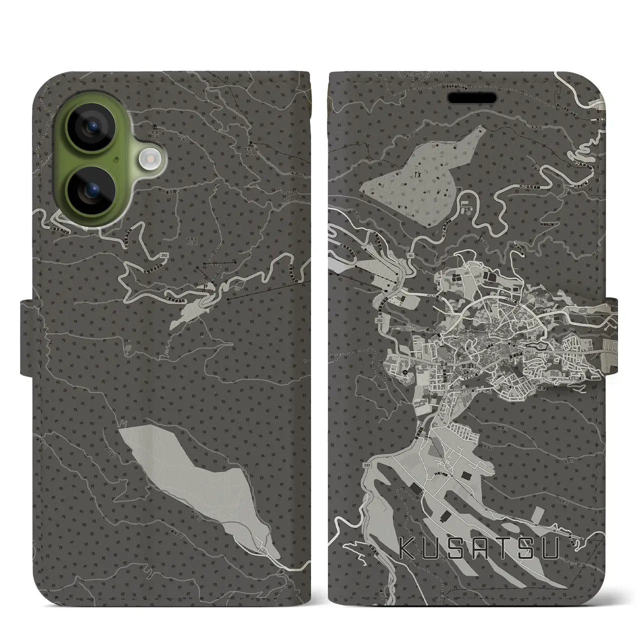 【草津(群馬県)】地図柄iPhoneケース(手帳タイプ)