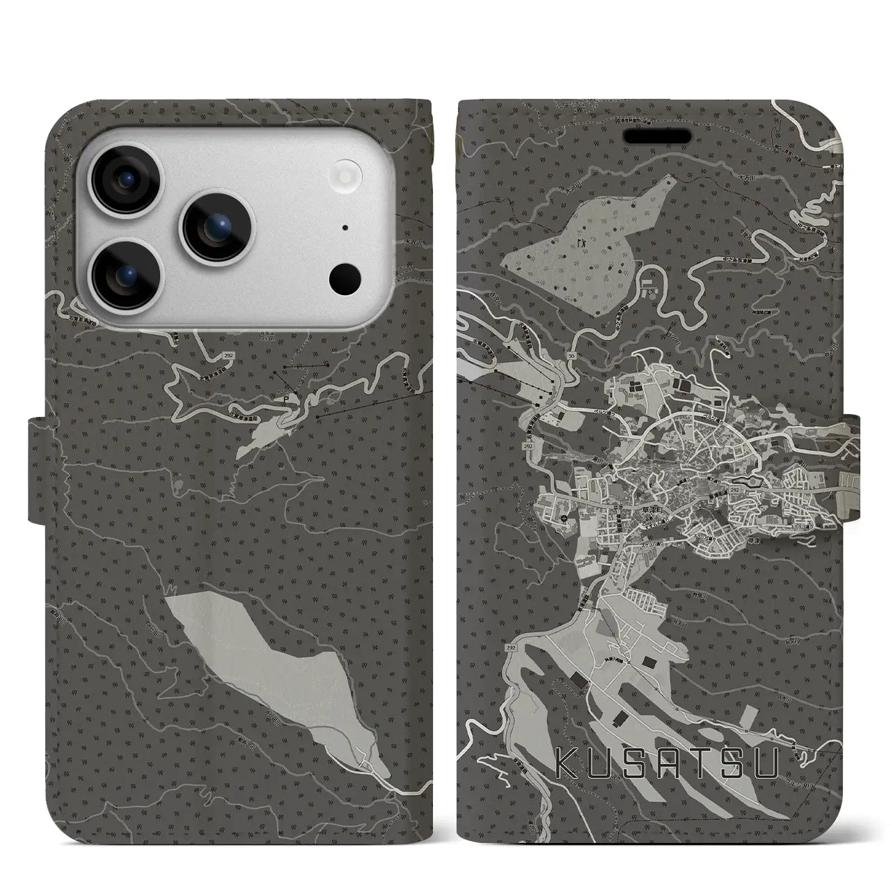 【草津(群馬県)】地図柄iPhoneケース(手帳タイプ)