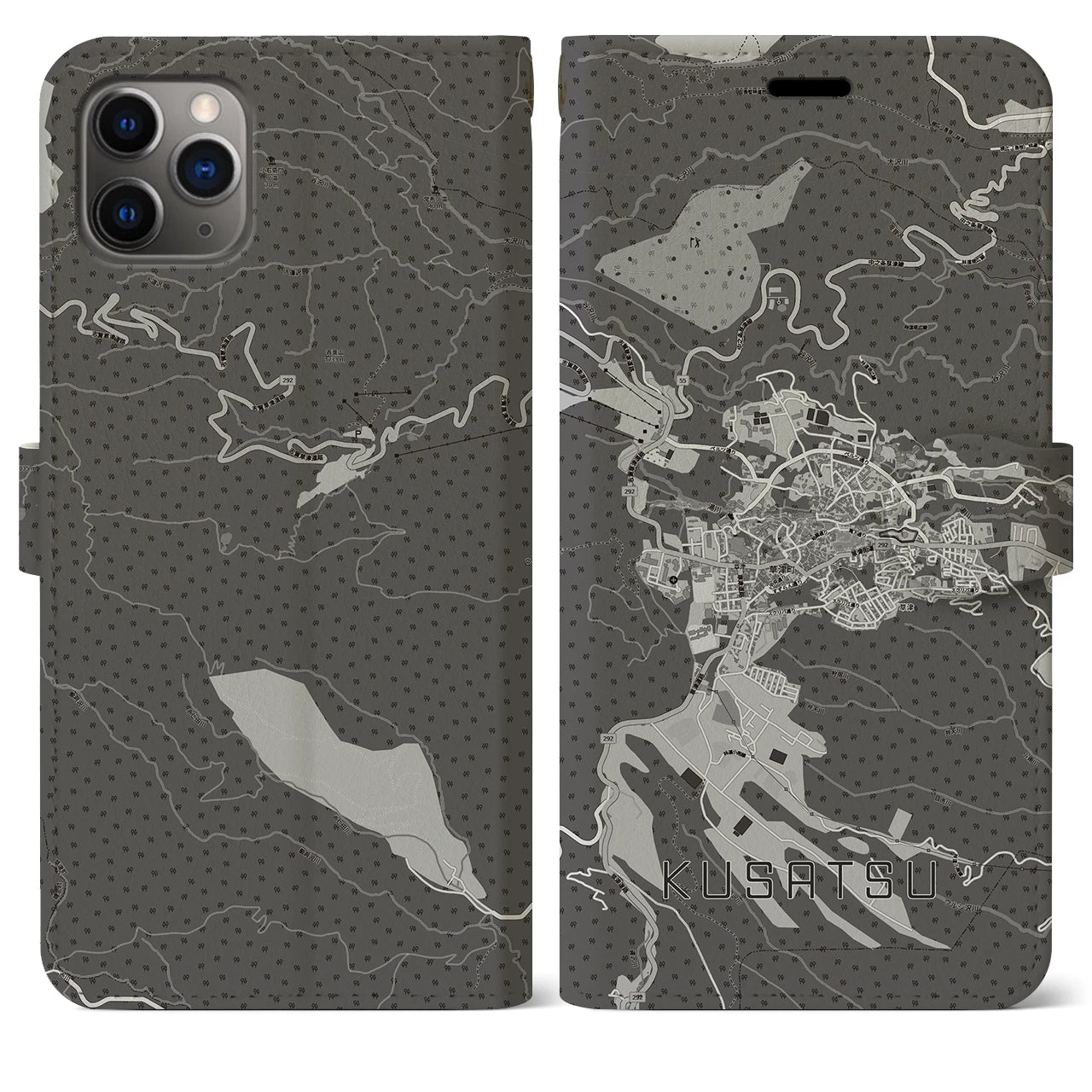 【草津(群馬県)】地図柄iPhoneケース(手帳タイプ)