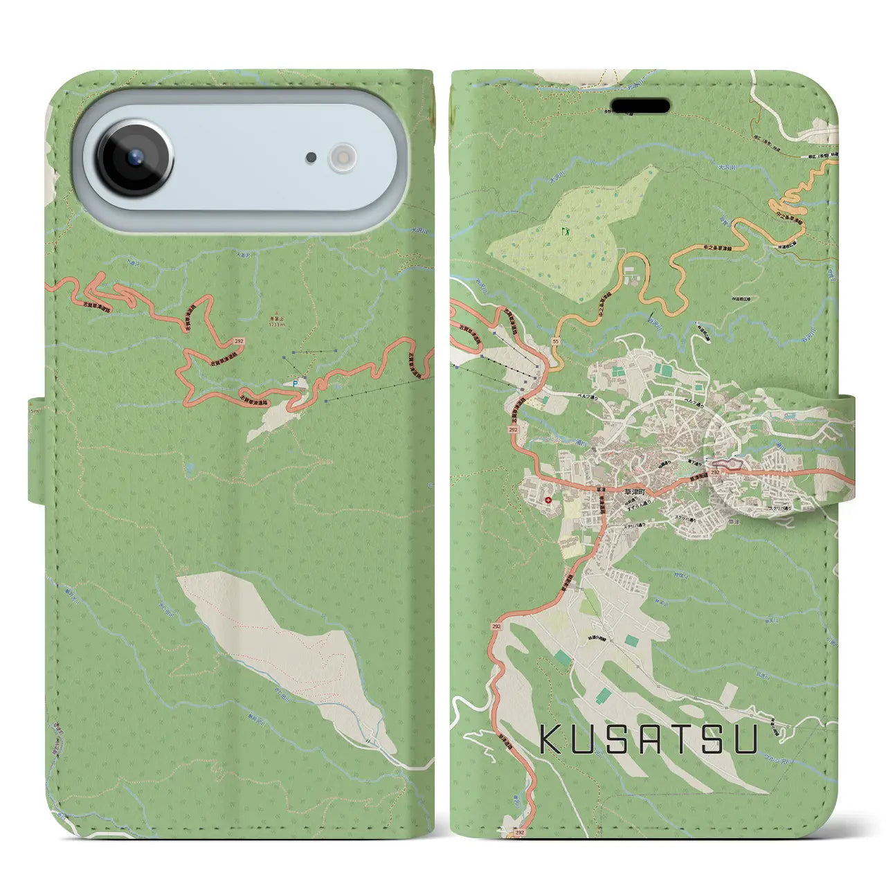 【草津(群馬県)】地図柄iPhoneケース(手帳タイプ)