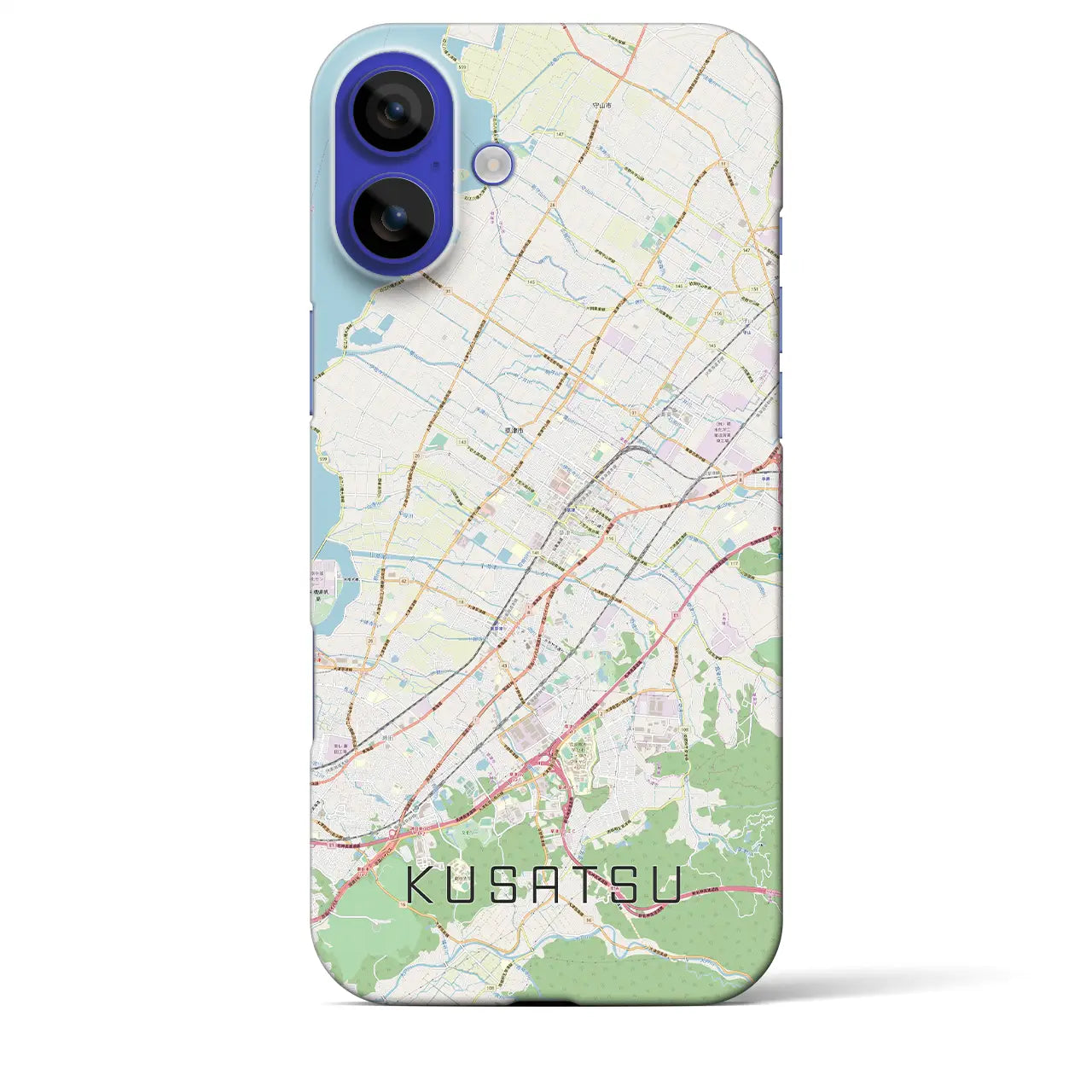 【草津(滋賀県)】地図柄iPhoneケース(バックカバータイプ)ナチュラル・iPhone 16 Pro Max 用