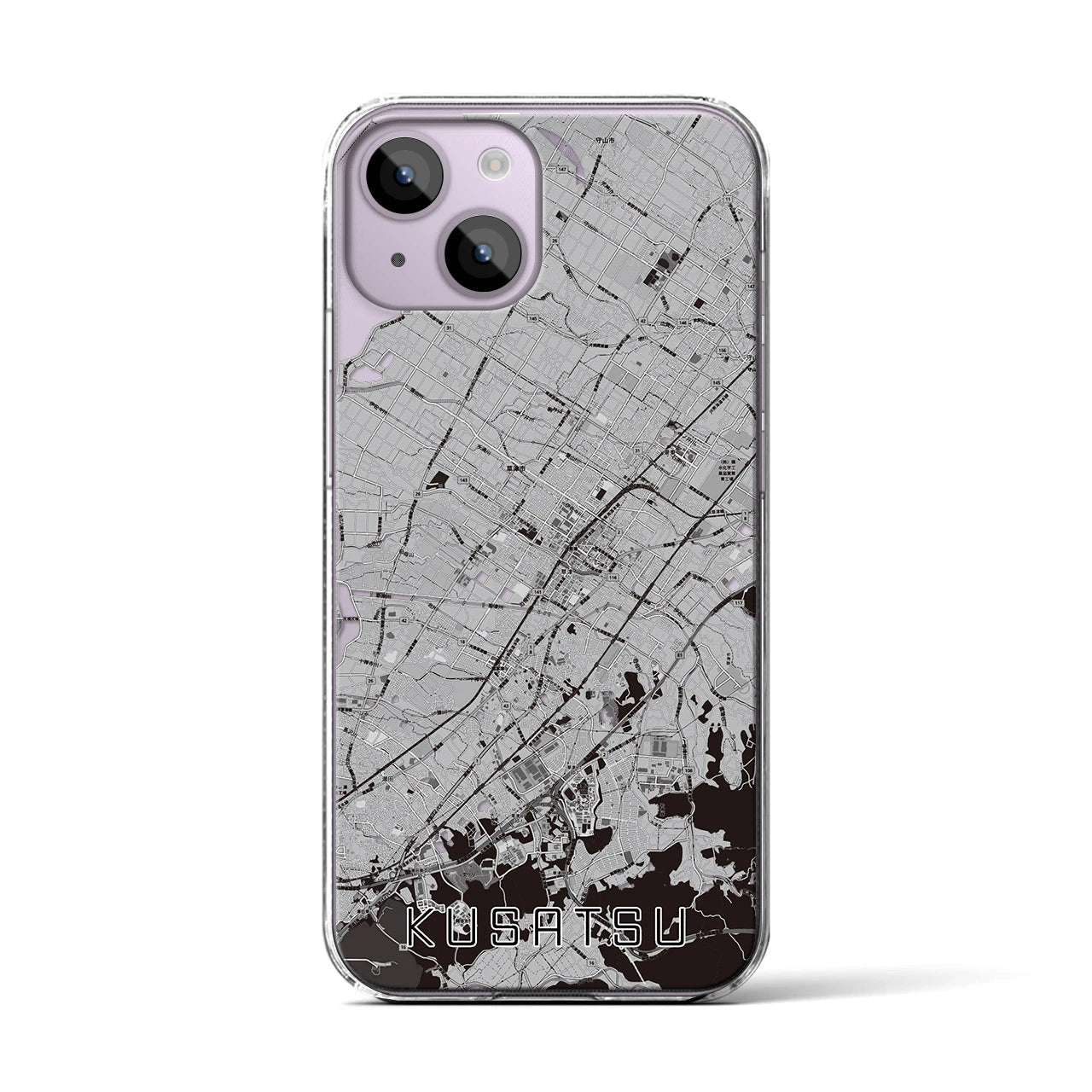 【草津(滋賀県)】地図柄iPhoneケース(クリアタイプ)