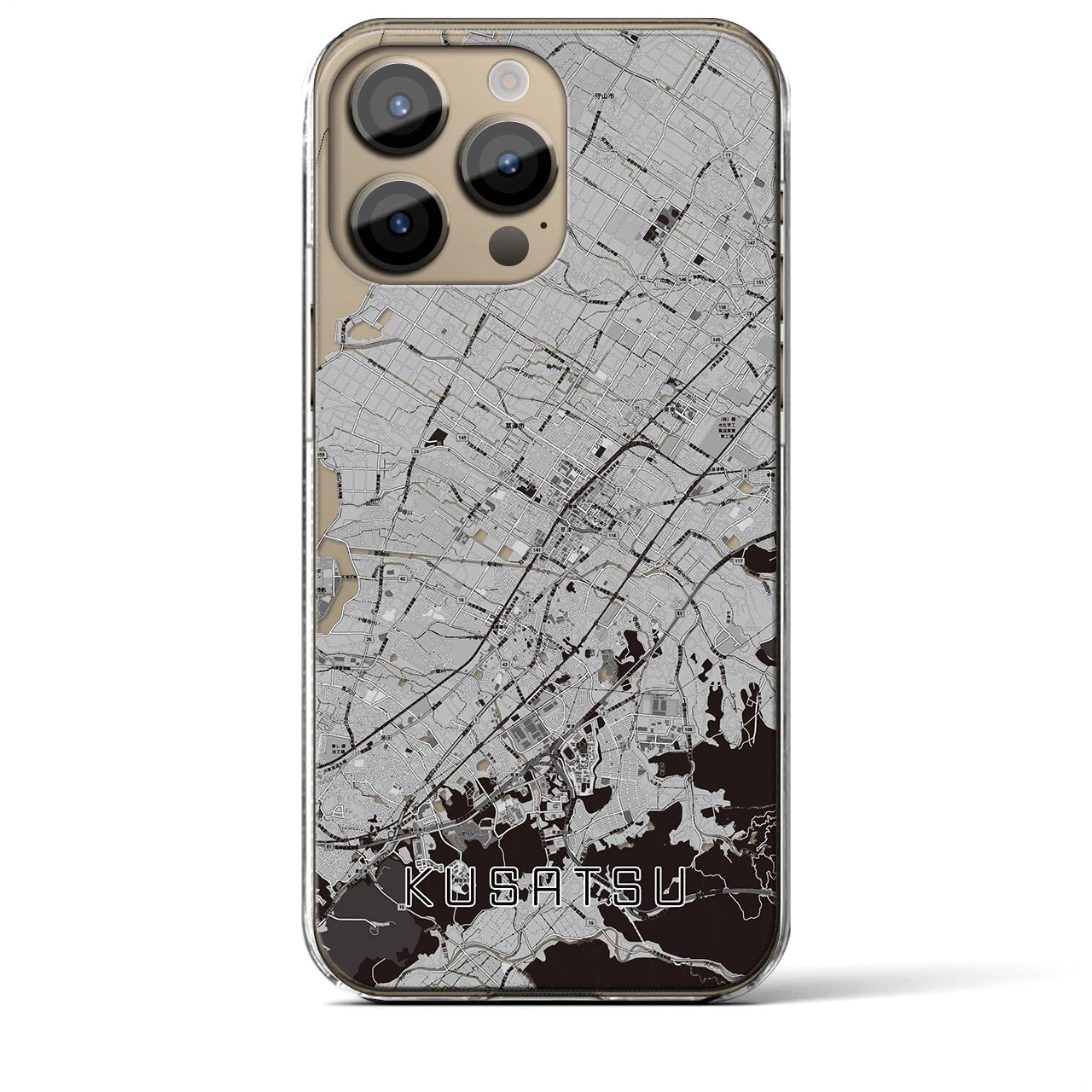 【草津(滋賀県)】地図柄iPhoneケース(クリアタイプ)