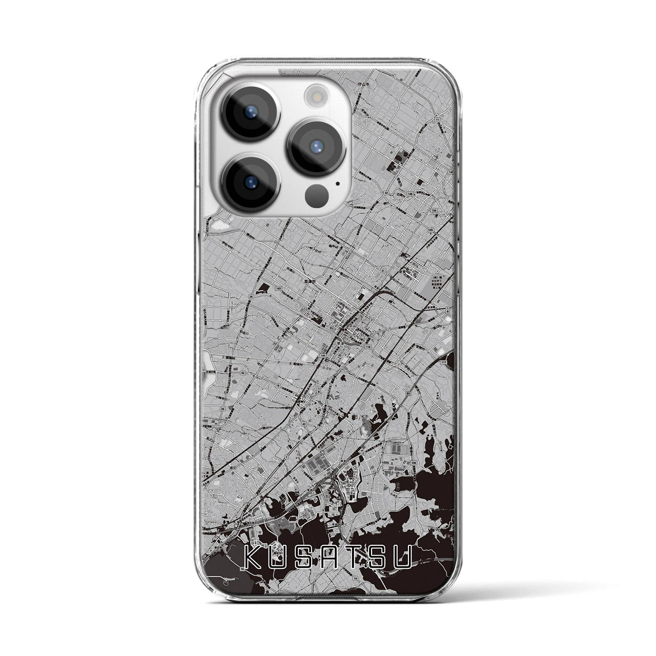 【草津(滋賀県)】地図柄iPhoneケース(クリアタイプ)