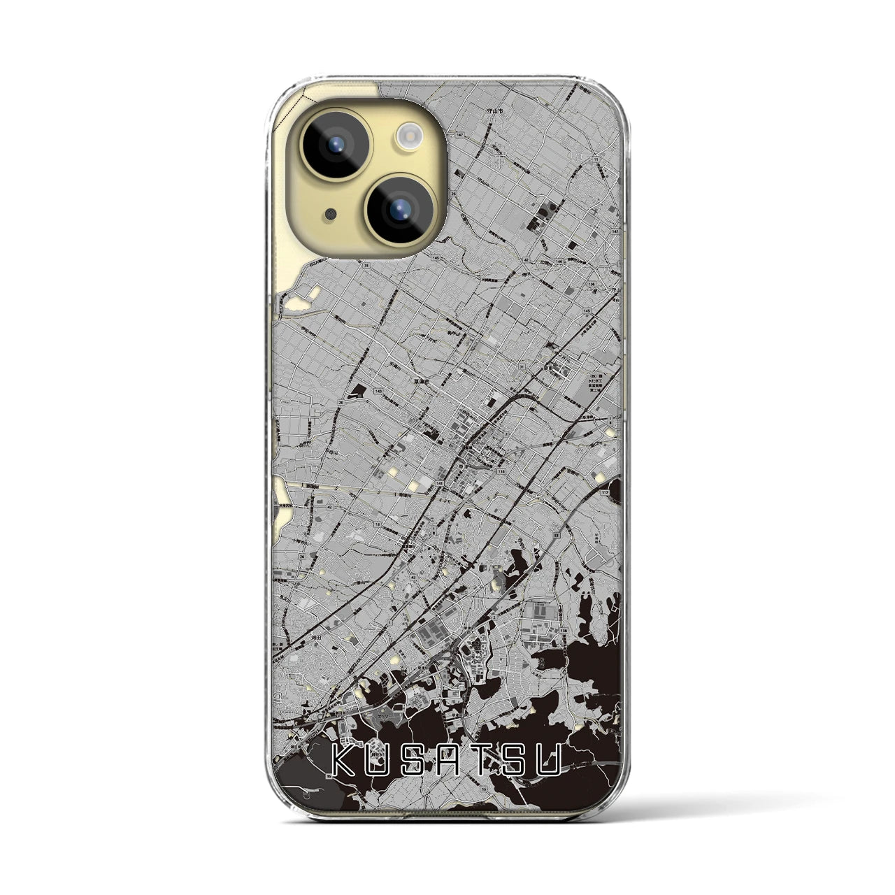 【草津(滋賀県)】地図柄iPhoneケース(クリアタイプ)