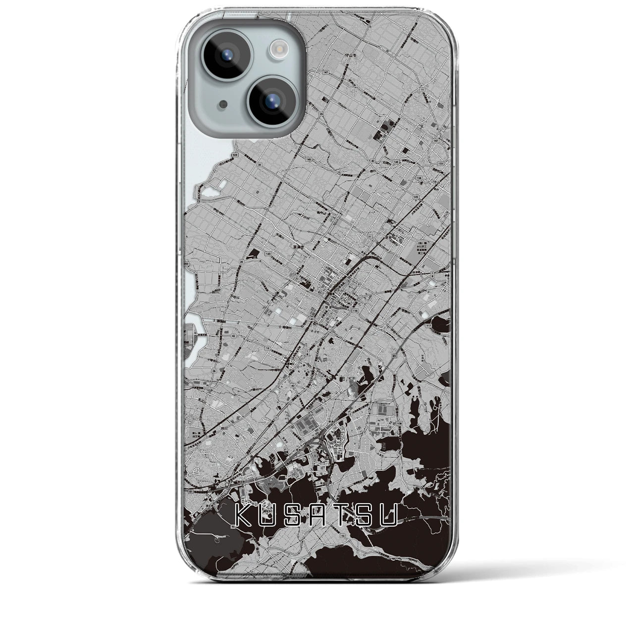 【草津(滋賀県)】地図柄iPhoneケース(クリアタイプ)