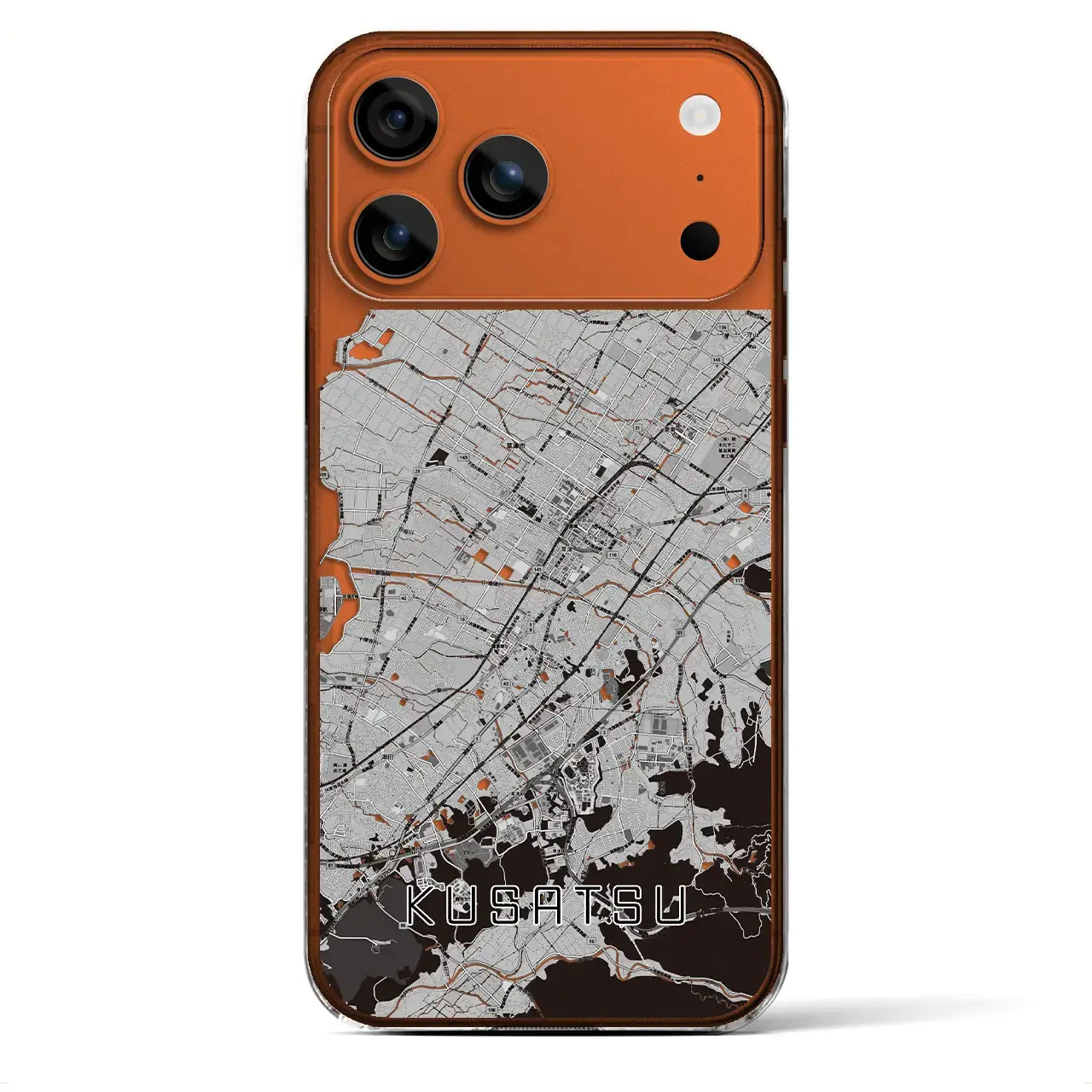 【草津(滋賀県)】地図柄iPhoneケース(クリアタイプ)モノトーン・iPhone 17 Pro Max 用