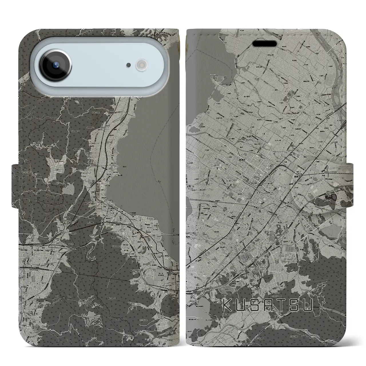 【草津(滋賀県)】地図柄iPhoneケース(手帳タイプ)