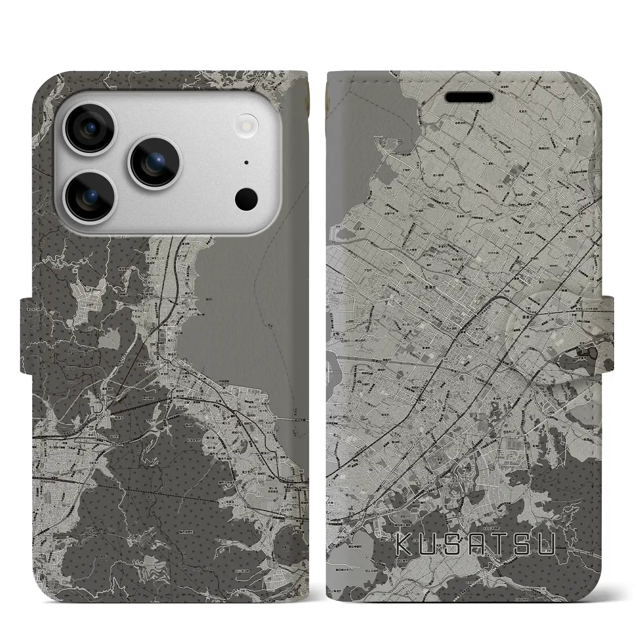 【草津(滋賀県)】地図柄iPhoneケース(手帳タイプ)