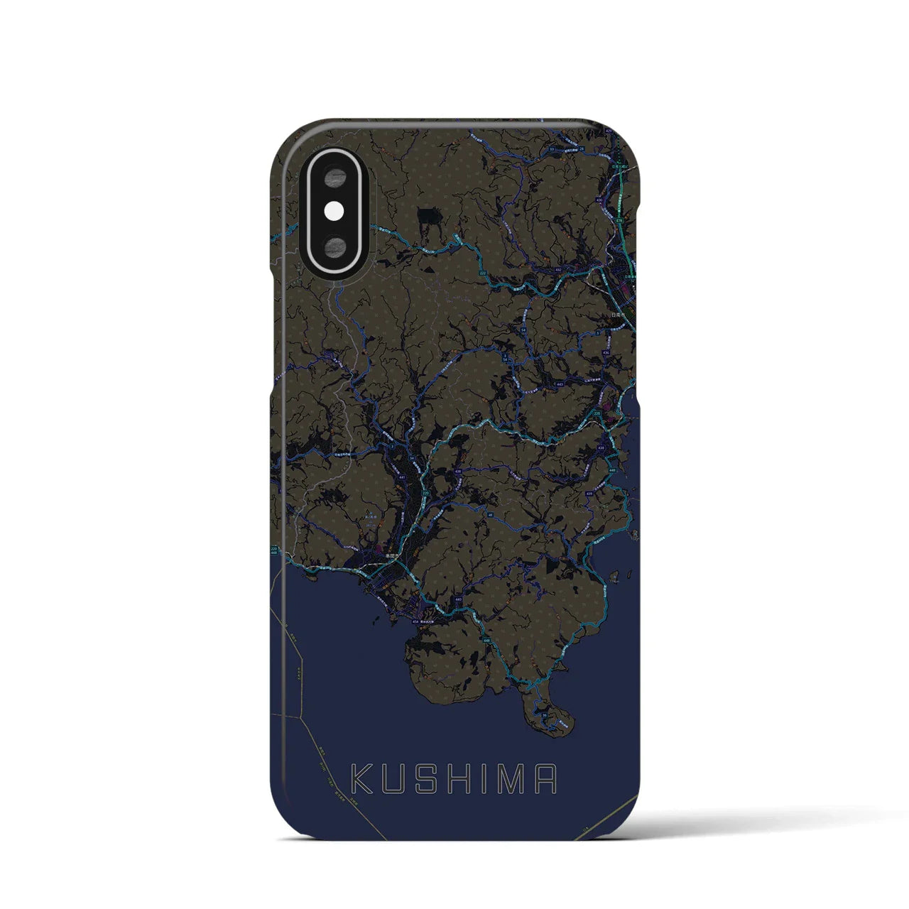 【串間(宮崎県)】地図柄iPhoneケース(バックカバータイプ)