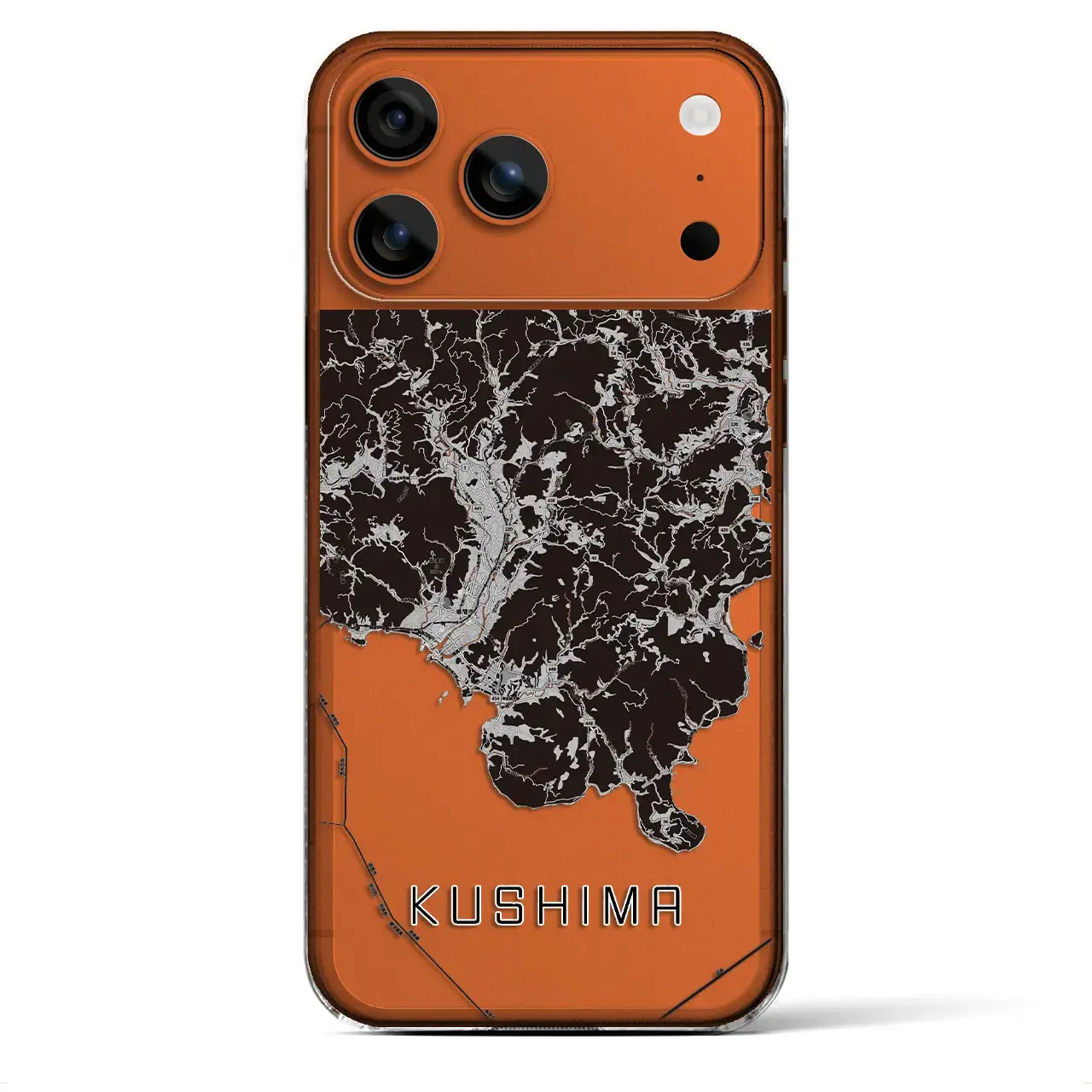 【串間(宮崎県)】地図柄iPhoneケース(クリアタイプ)モノトーン・iPhone 17 Pro Max 用