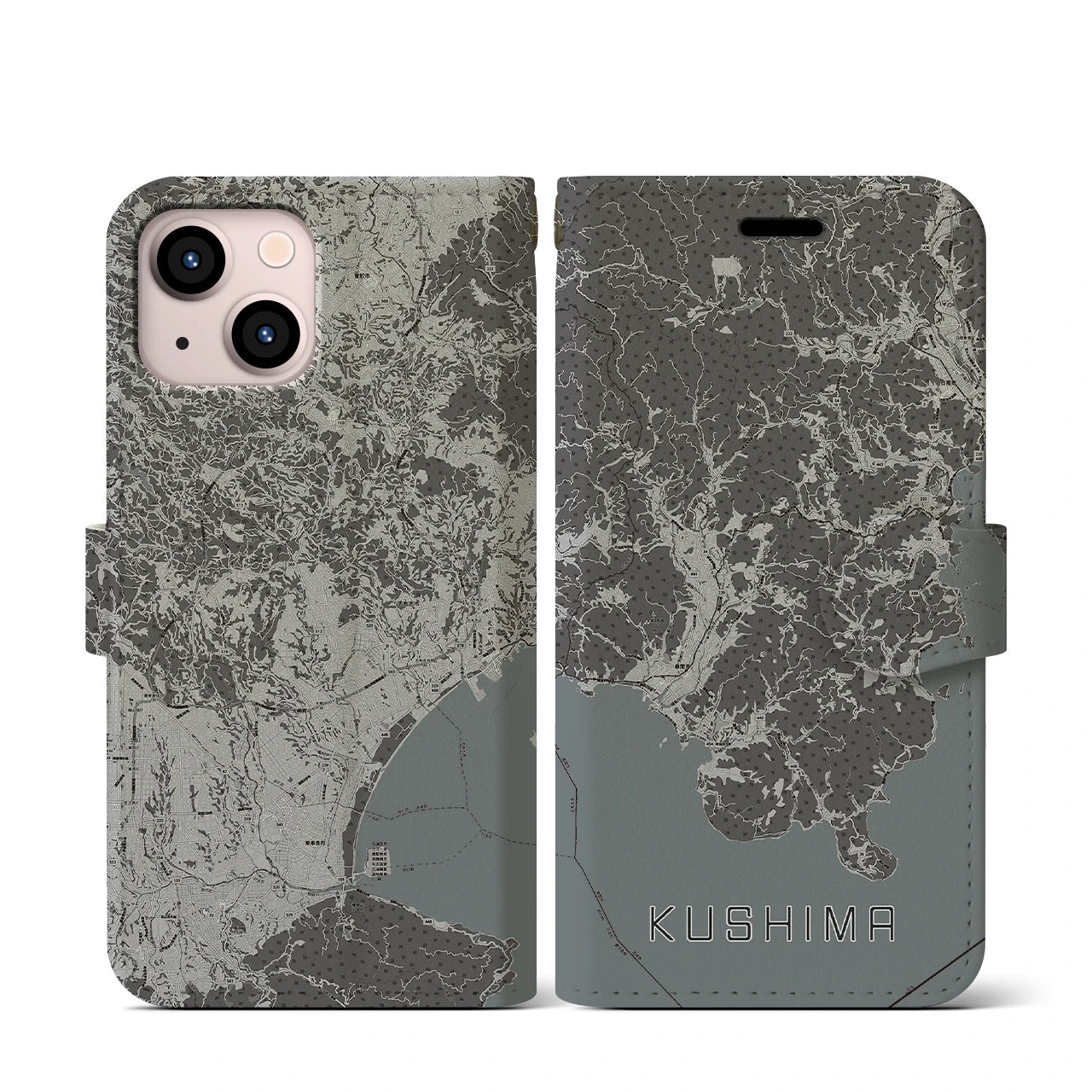 【串間(宮崎県)】地図柄iPhoneケース(手帳タイプ)