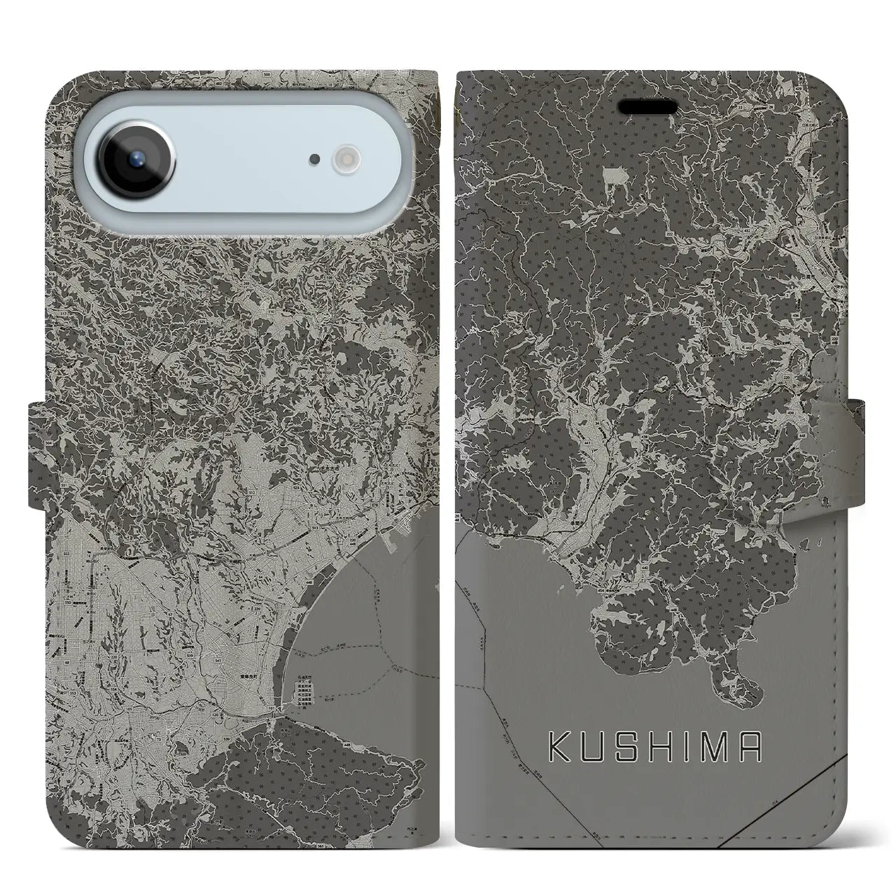 【串間(宮崎県)】地図柄iPhoneケース(手帳タイプ)