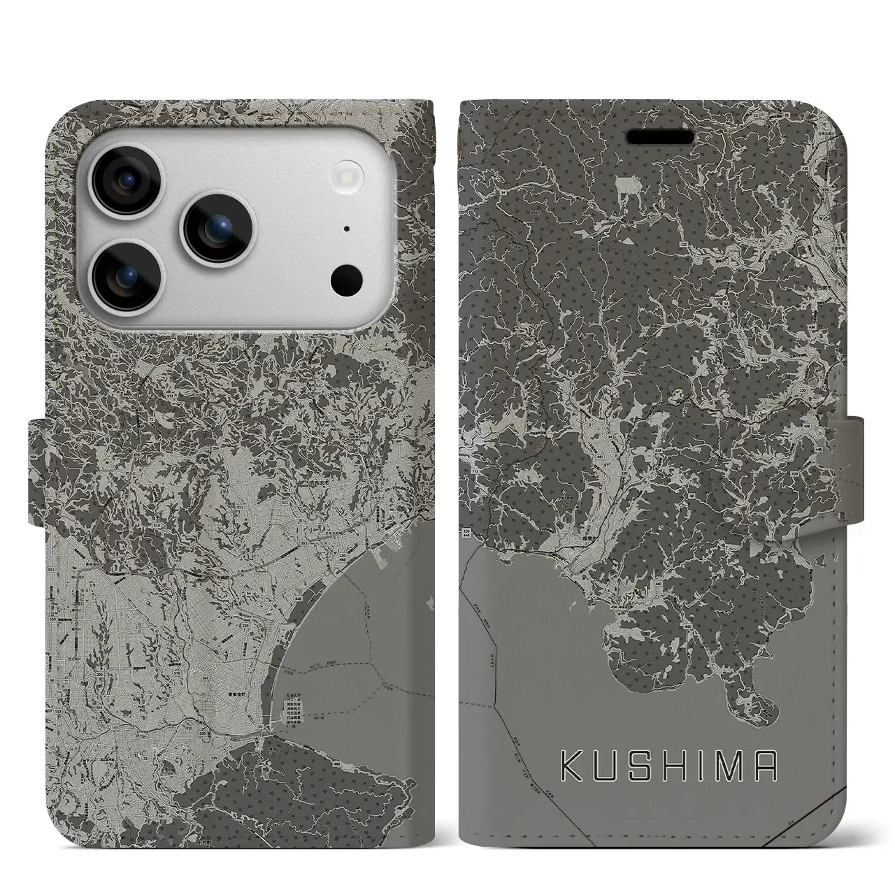 【串間(宮崎県)】地図柄iPhoneケース(手帳タイプ)