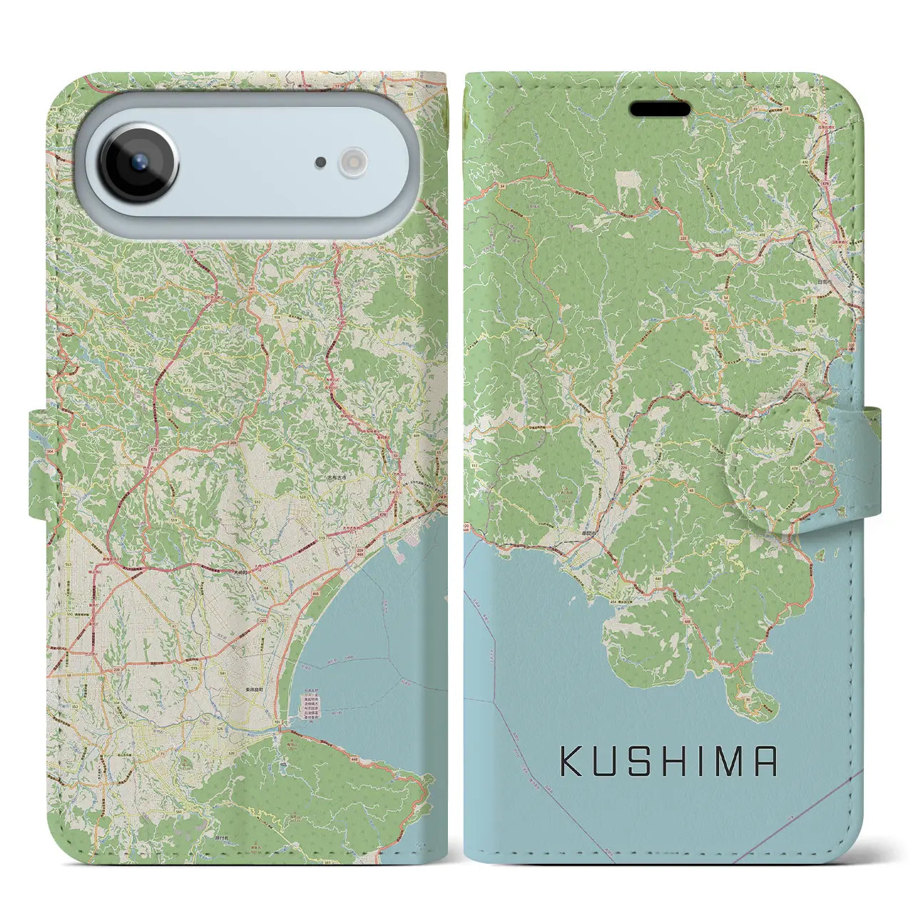 【串間(宮崎県)】地図柄iPhoneケース(手帳タイプ)