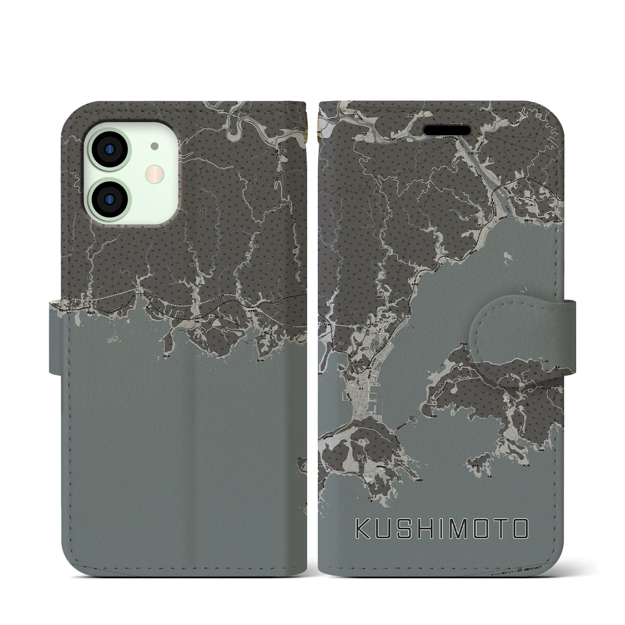 【串本(和歌山県)】地図柄iPhoneケース(手帳タイプ)