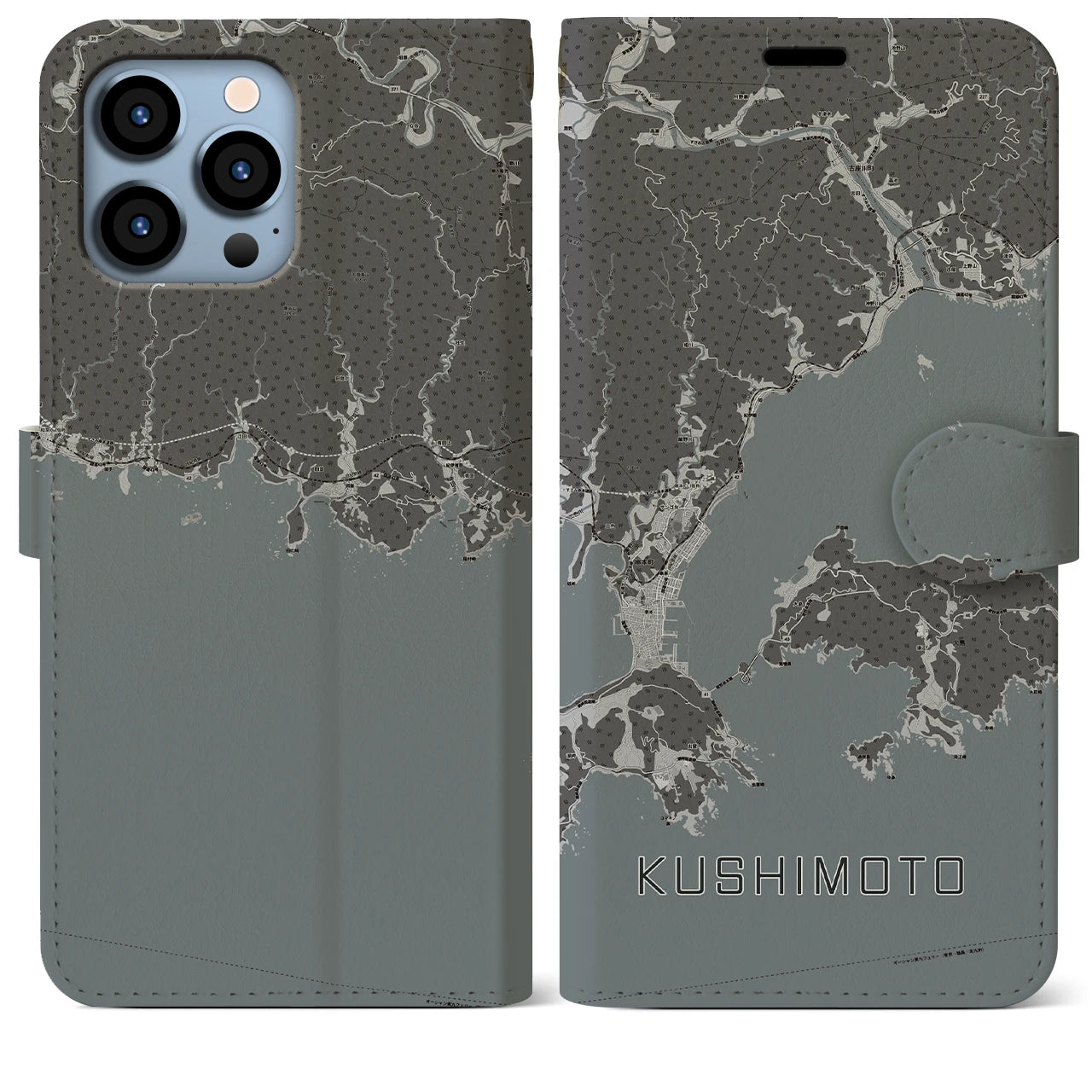 【串本(和歌山県)】地図柄iPhoneケース(手帳タイプ)