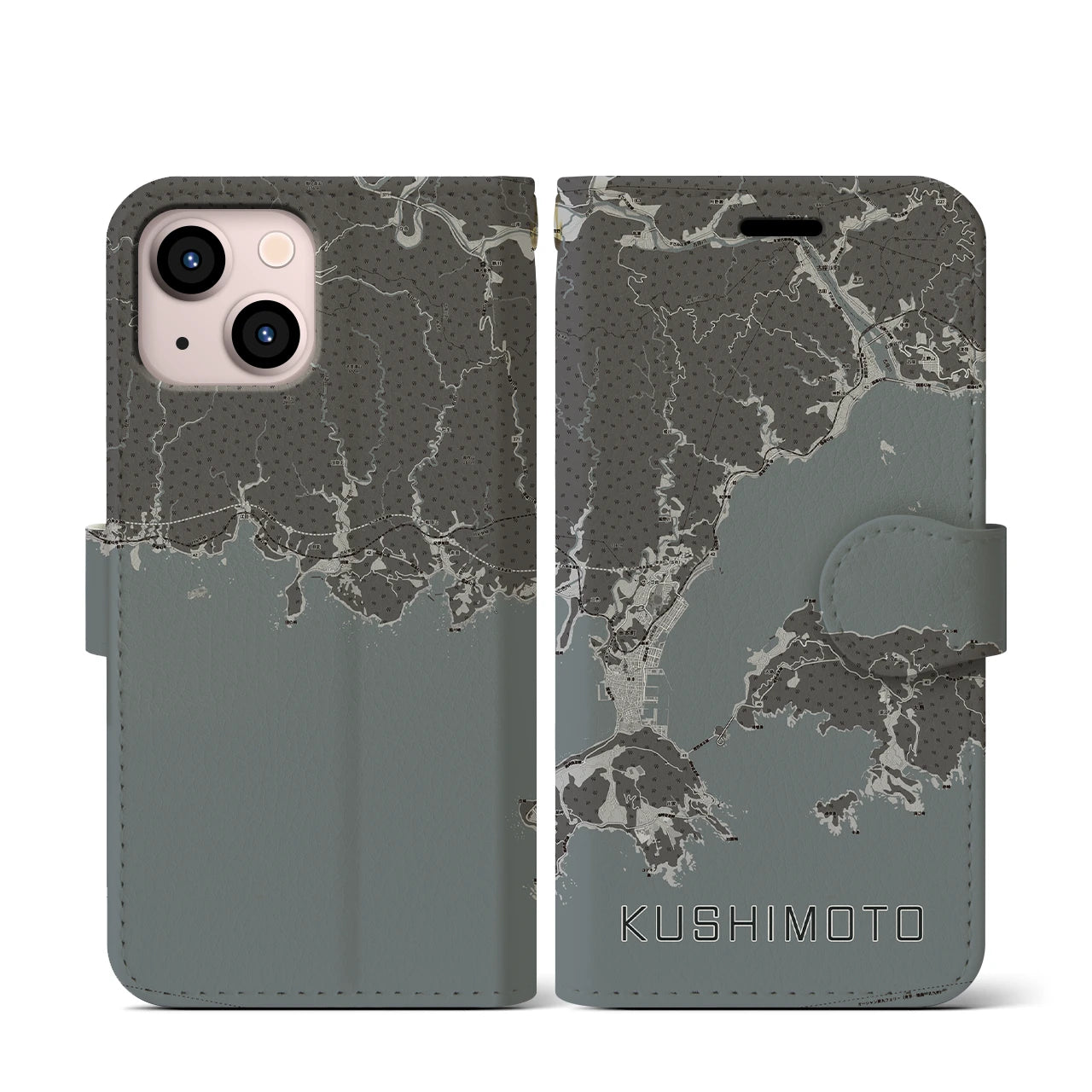 【串本(和歌山県)】地図柄iPhoneケース(手帳タイプ)