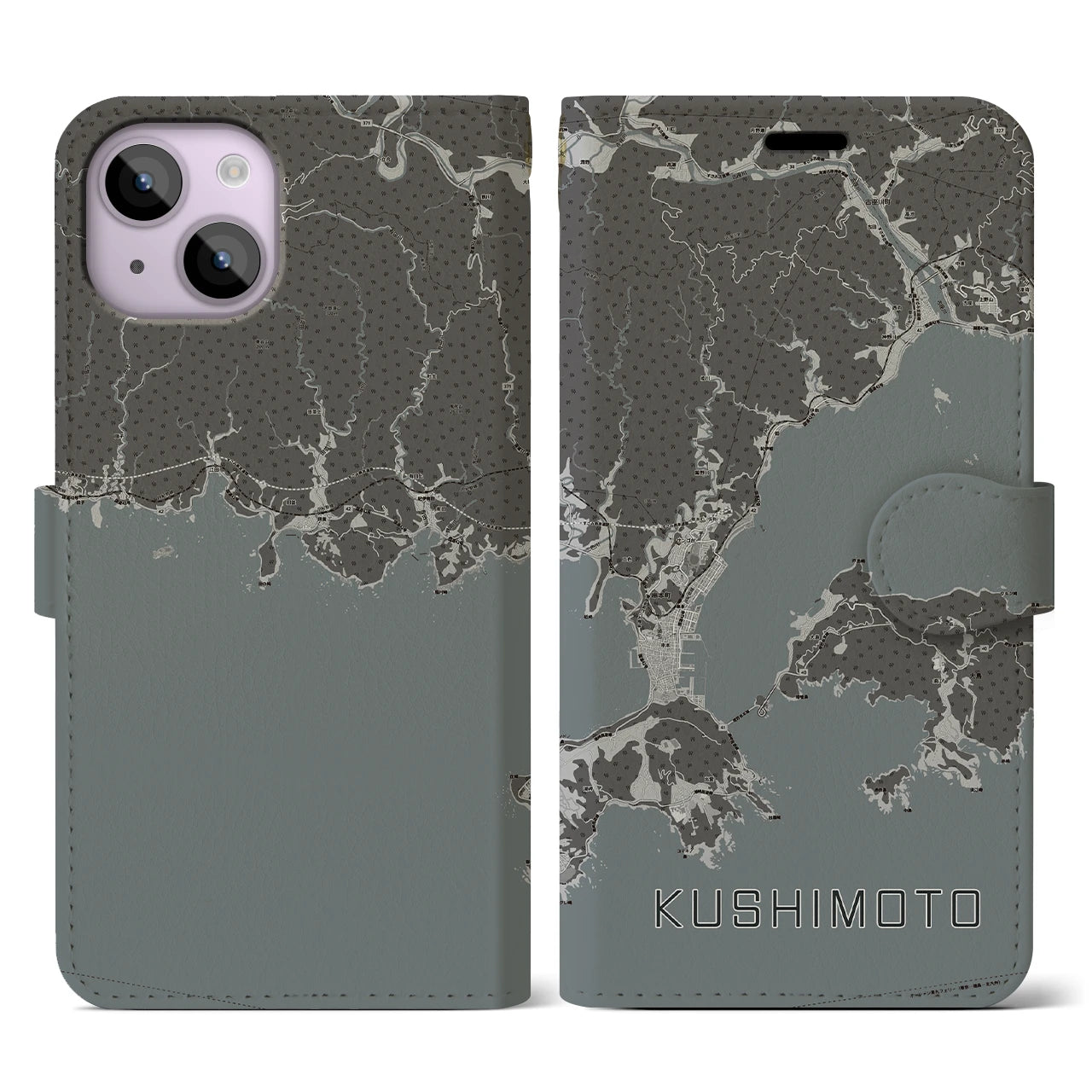 【串本(和歌山県)】地図柄iPhoneケース(手帳タイプ)