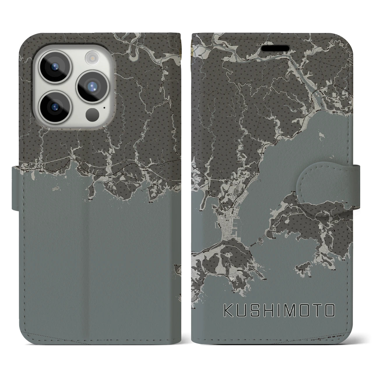 【串本(和歌山県)】地図柄iPhoneケース(手帳タイプ)