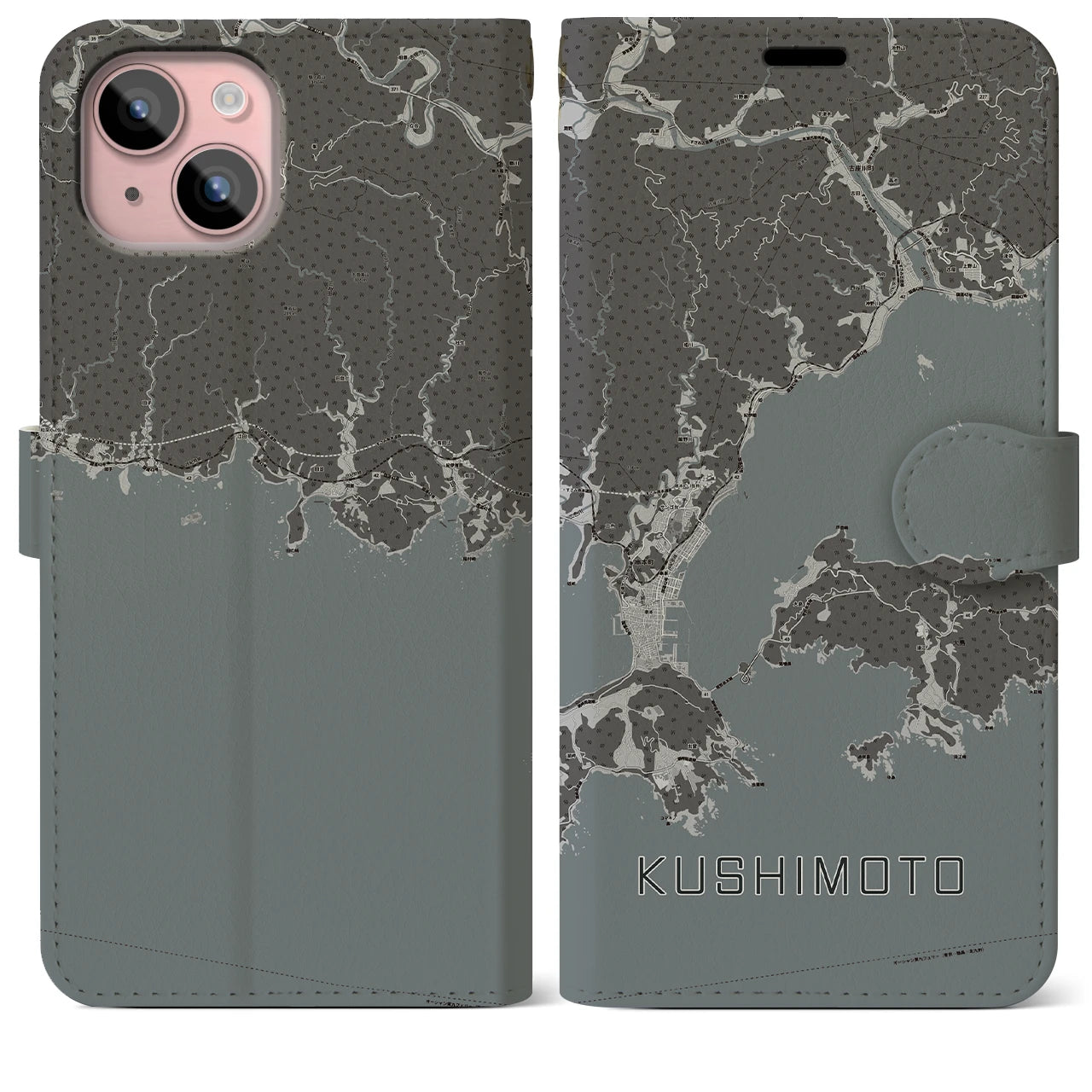 【串本(和歌山県)】地図柄iPhoneケース(手帳タイプ)