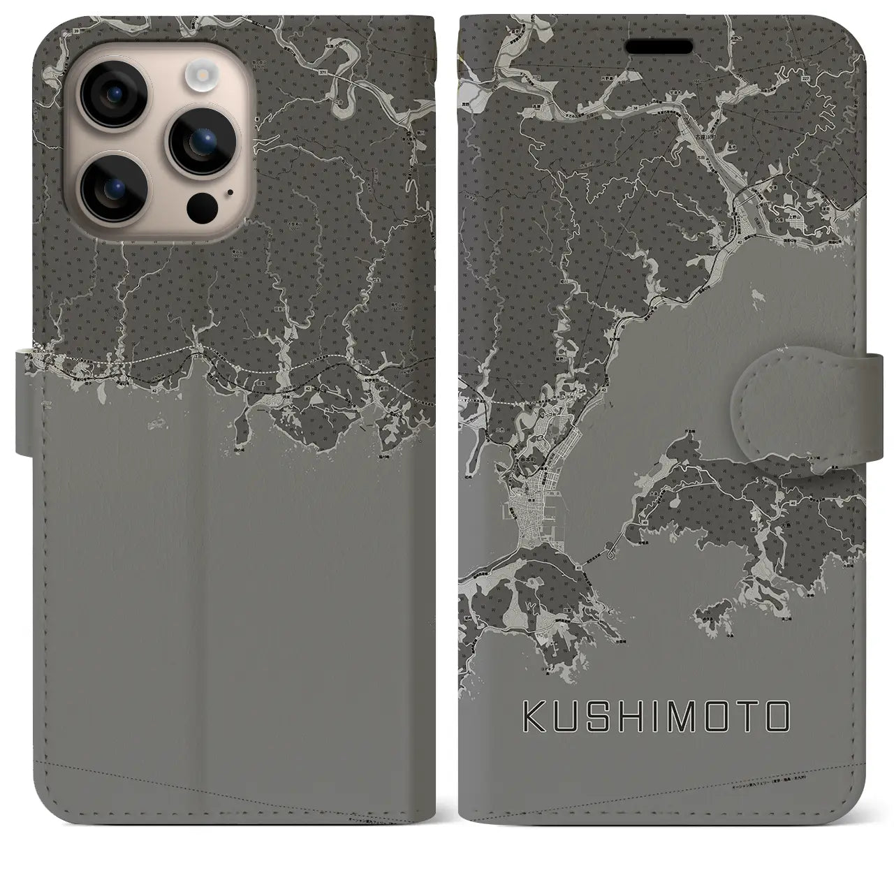 【串本(和歌山県)】地図柄iPhoneケース(手帳タイプ)