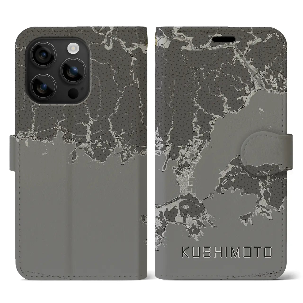 【串本(和歌山県)】地図柄iPhoneケース(手帳タイプ)